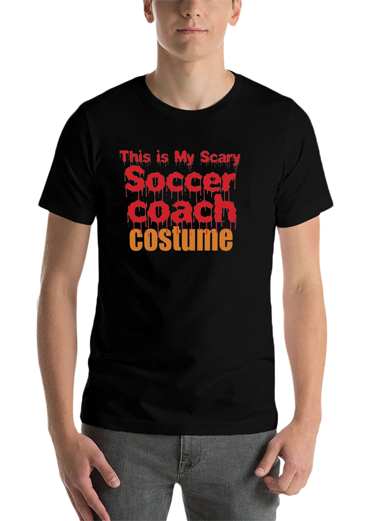 Black This Is My Scary Soccer Coach Costume T-Shirt view 7