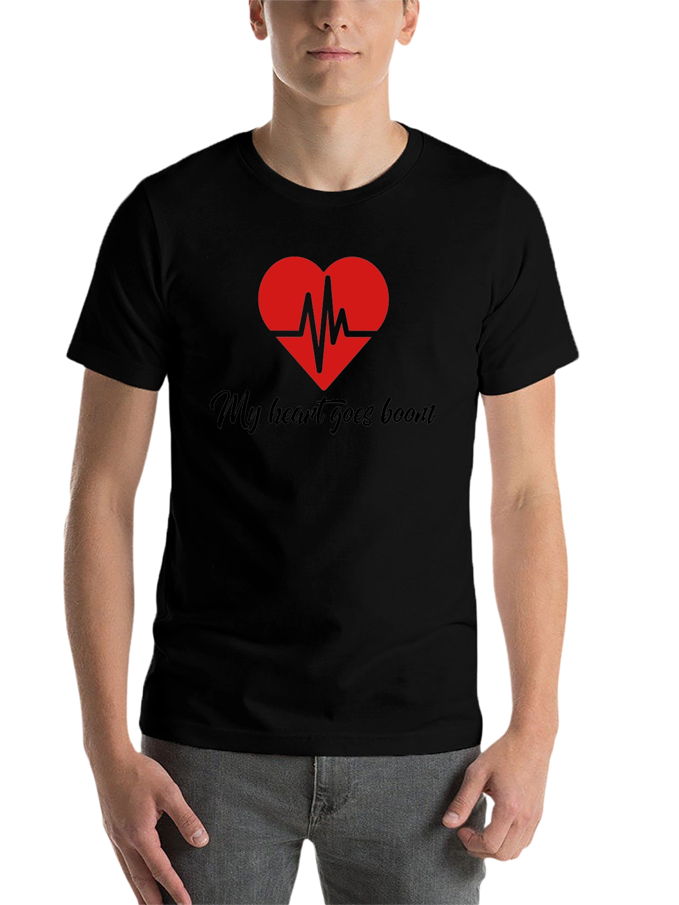 Black My Heart Goes Boom Graphic T-Shirt view 7