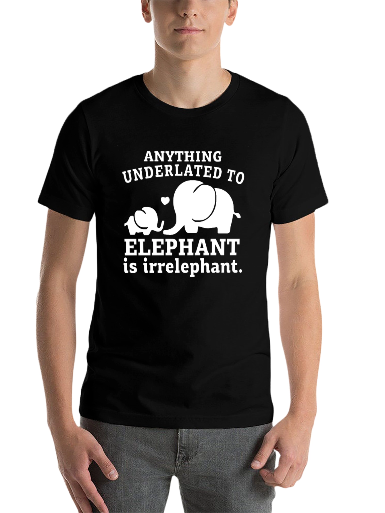 Black Irrelephant Men's Black T-Shirt view 7