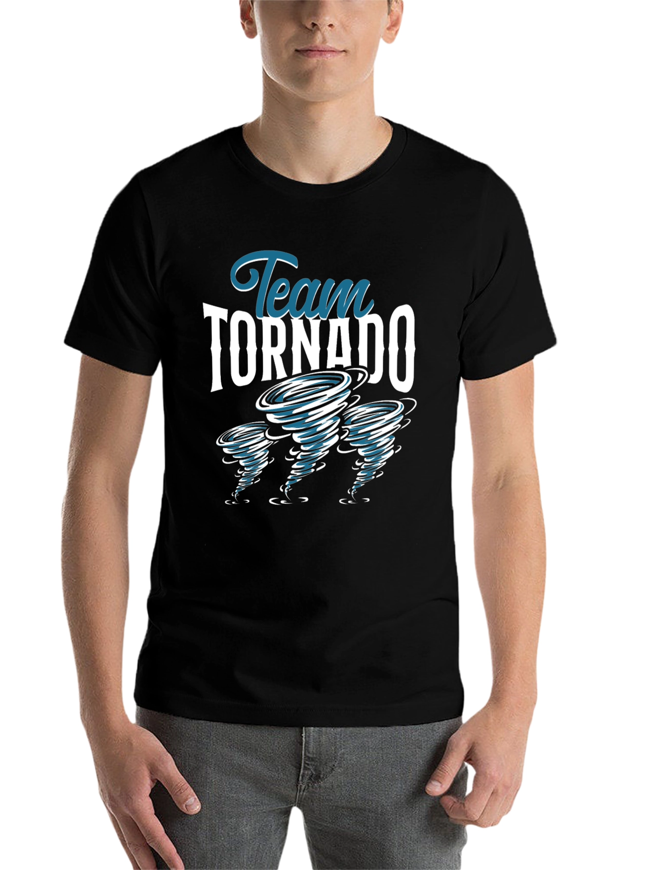Black Team Tornado Graphic Tee - Stylish Cotton T-Shirt view 7