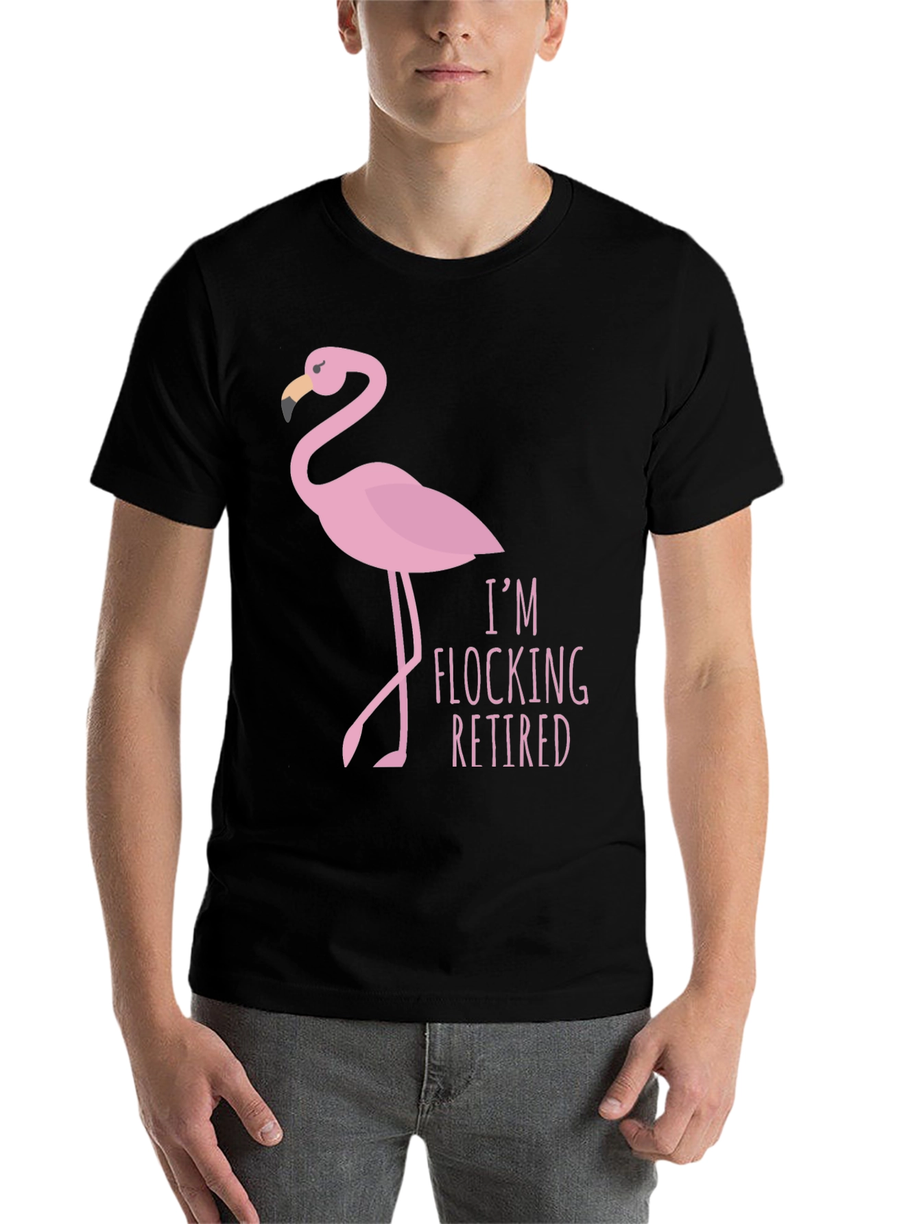 Black I'm Flocking Retired T-Shirt view 7
