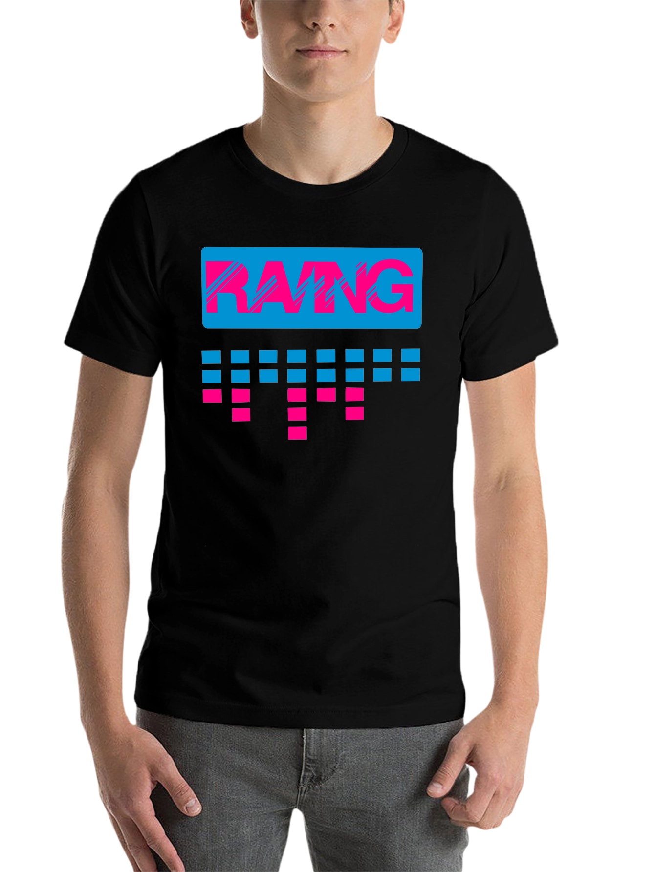 Black Retro RANG Graphic Tee - Cool 80s Style! view 7