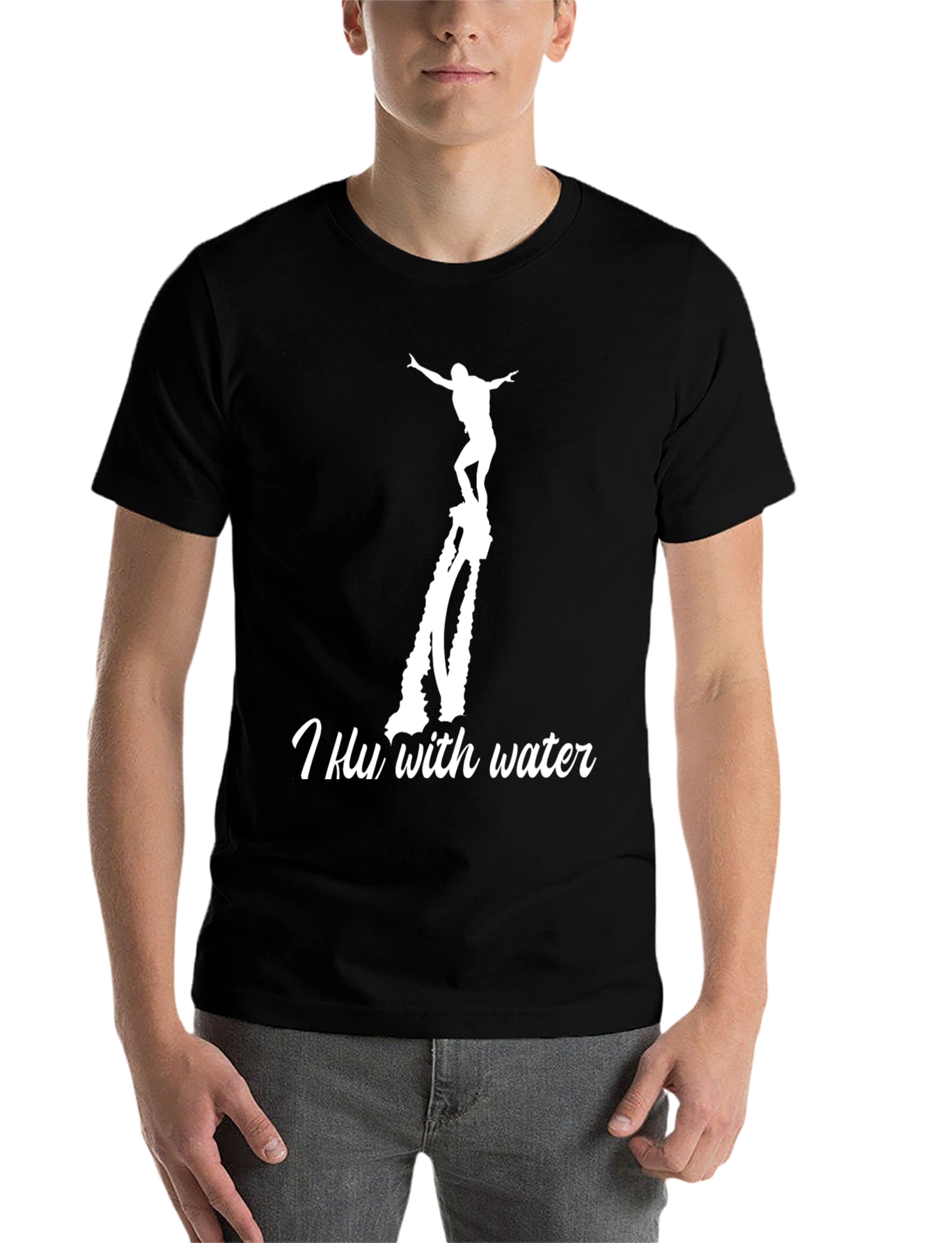 Black I Fly With Water Graphic T-Shirt view 7