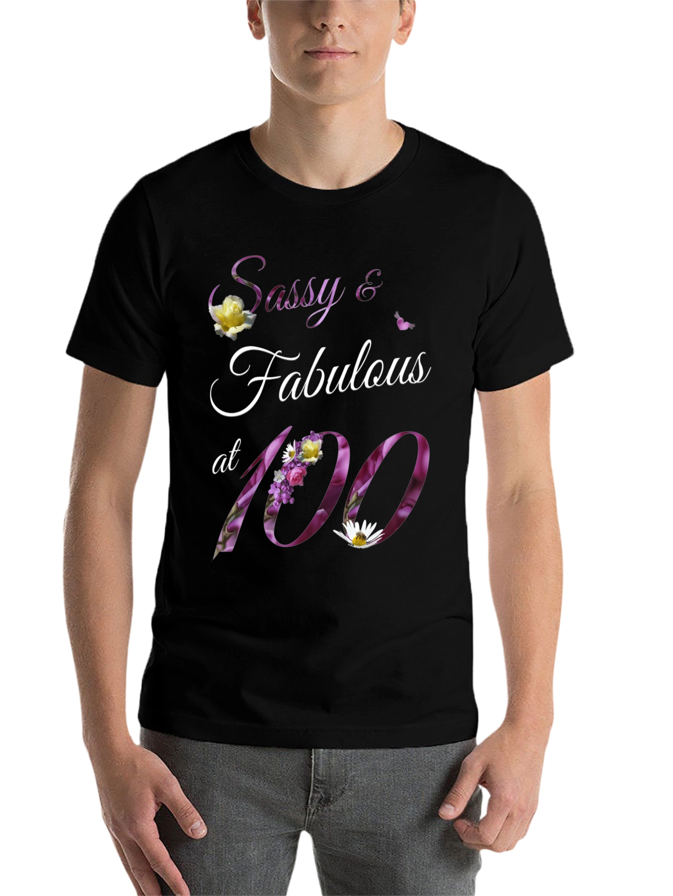 Black Sassy & Fabulous 100th Birthday T-Shirt view 7