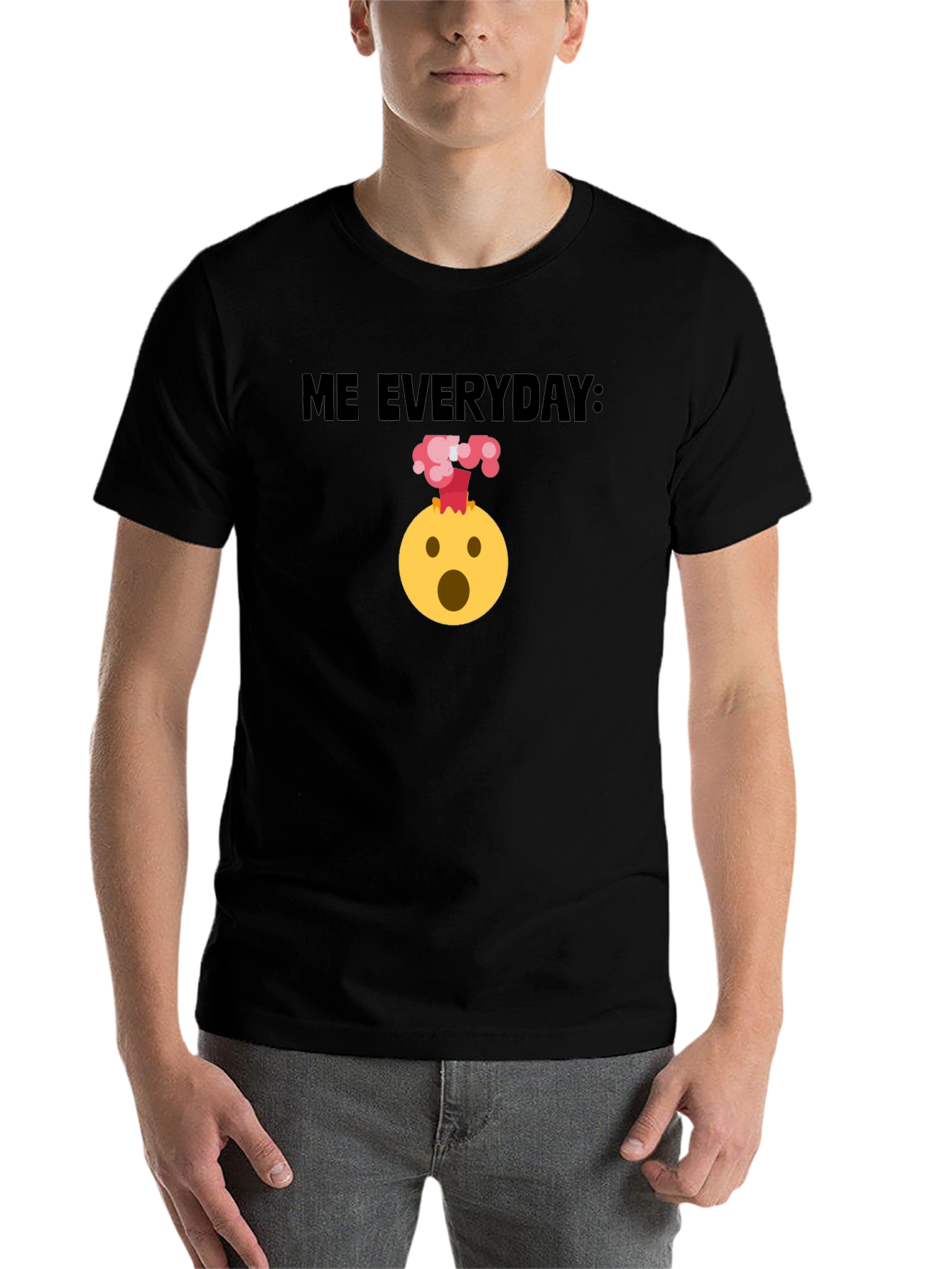 Black Me Everyday: Funny Emoji Black T-Shirt view 7
