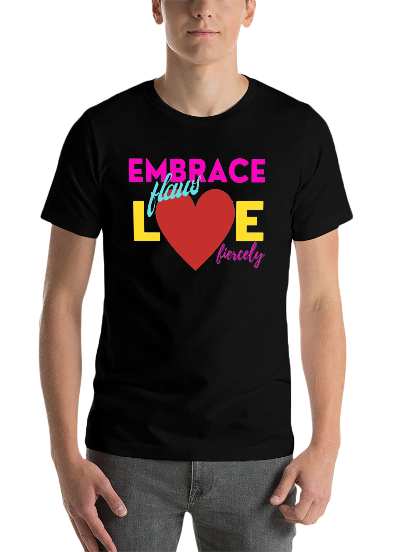 Black Embrace Love Fiercely T-Shirt view 7