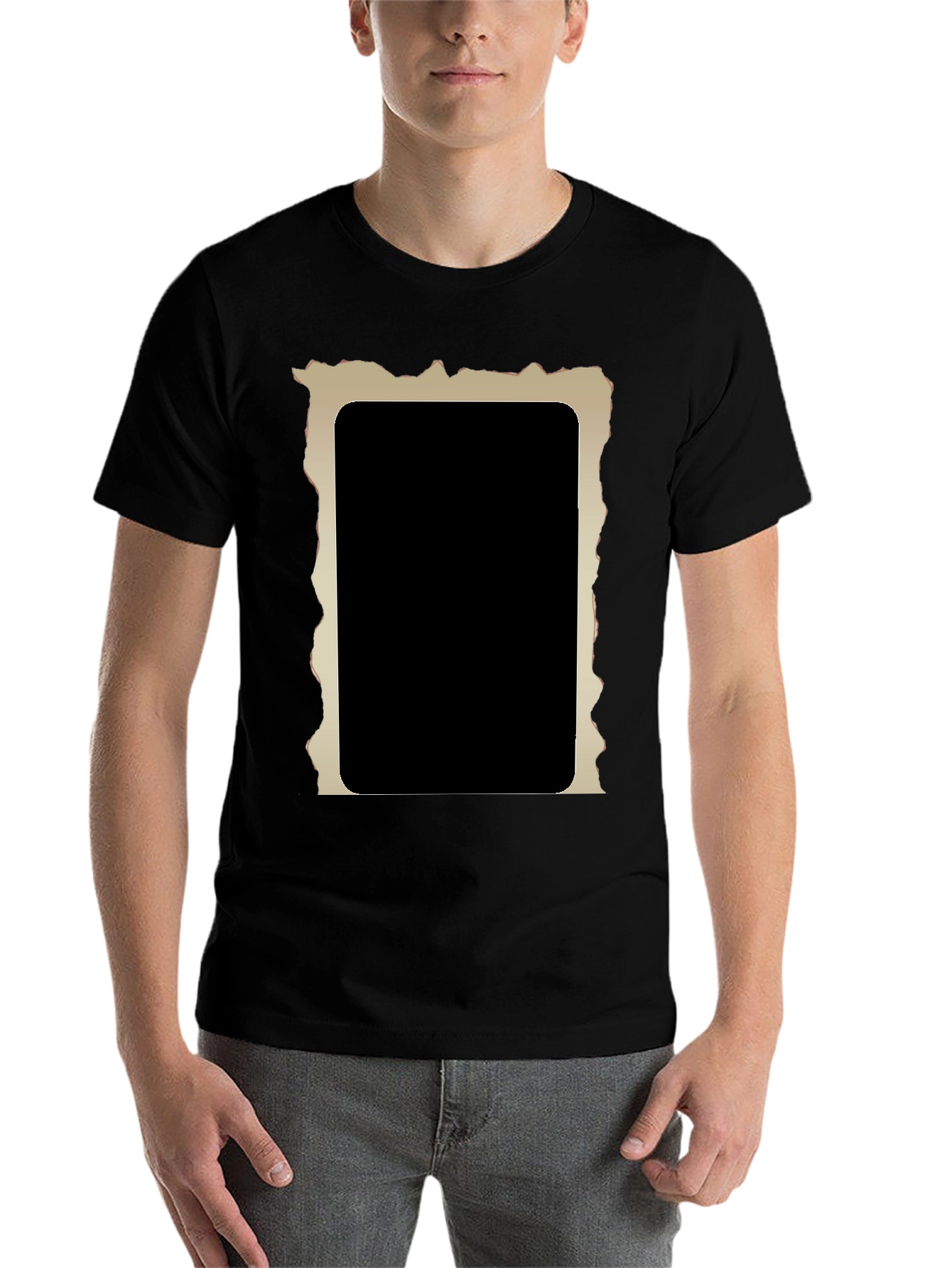Black Edgy Graphic Tee - Ripped Frame Black Shirt view 7