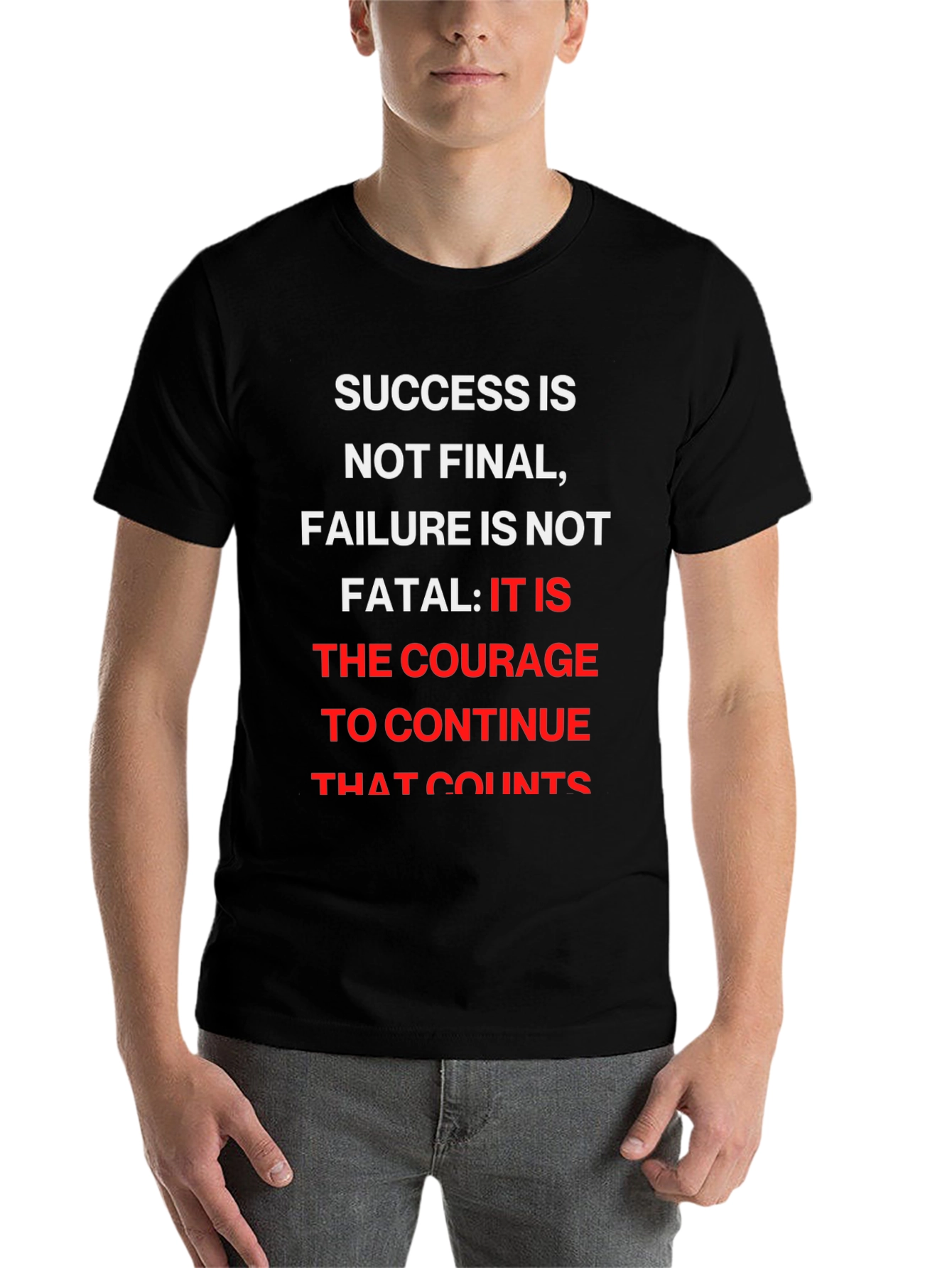 Black Motivational Graphic T-Shirt - Success Quote view 7