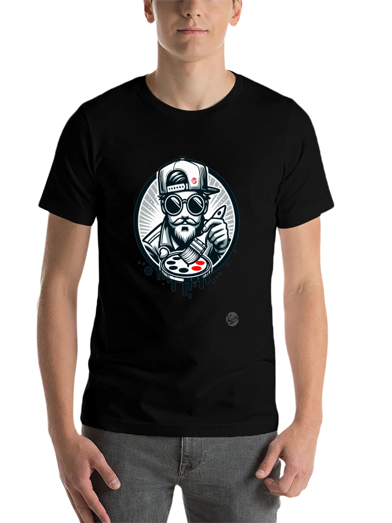 Black Painter T-Shirt - Unique Graphic Tee view 7