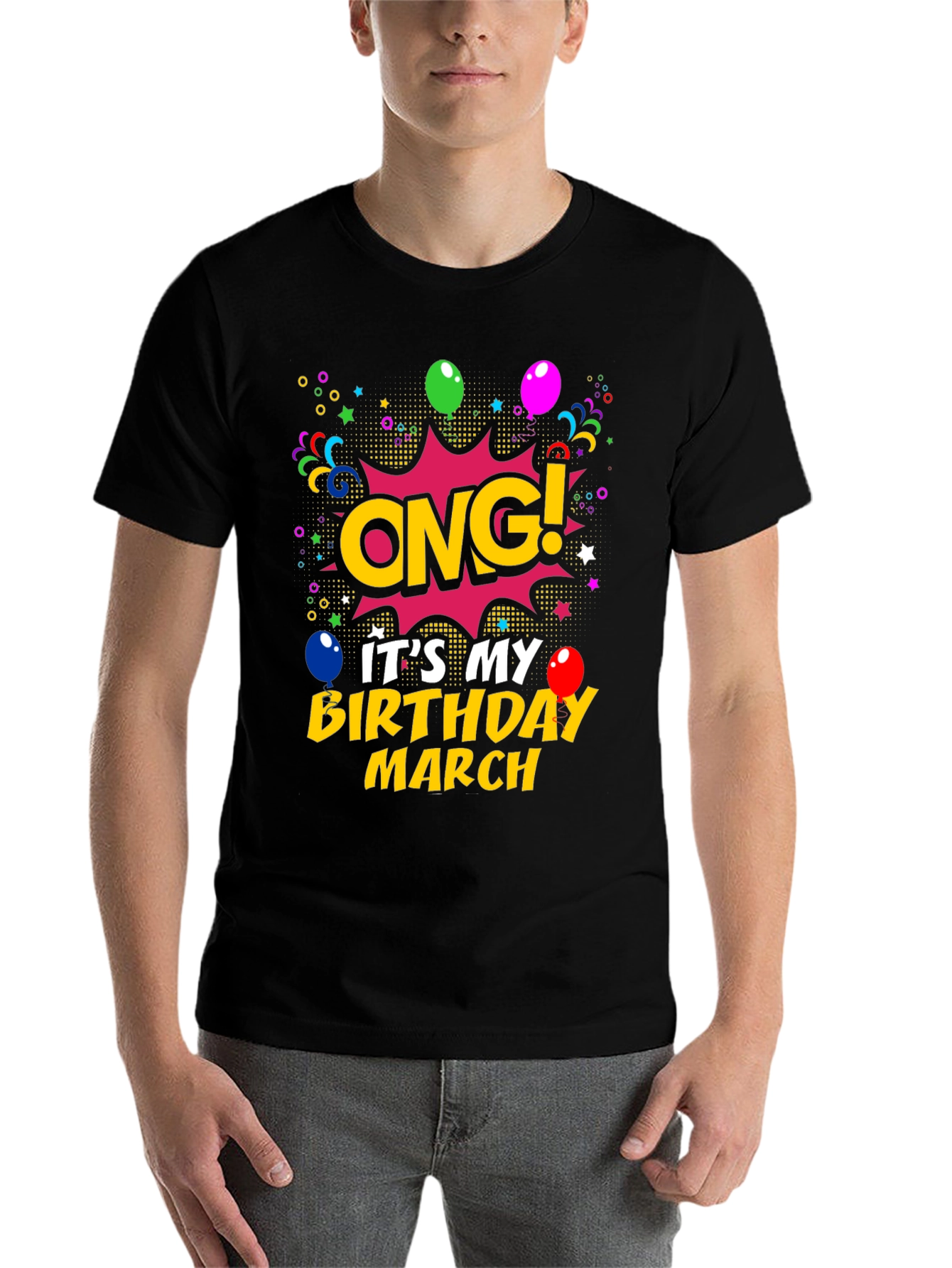 Black ONG! It's My Birthday March T-Shirt view 7