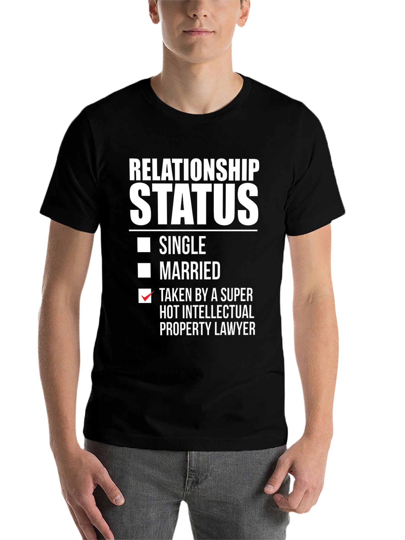 Black Relationship Status T-Shirt - Taken by a Lawyer view 7