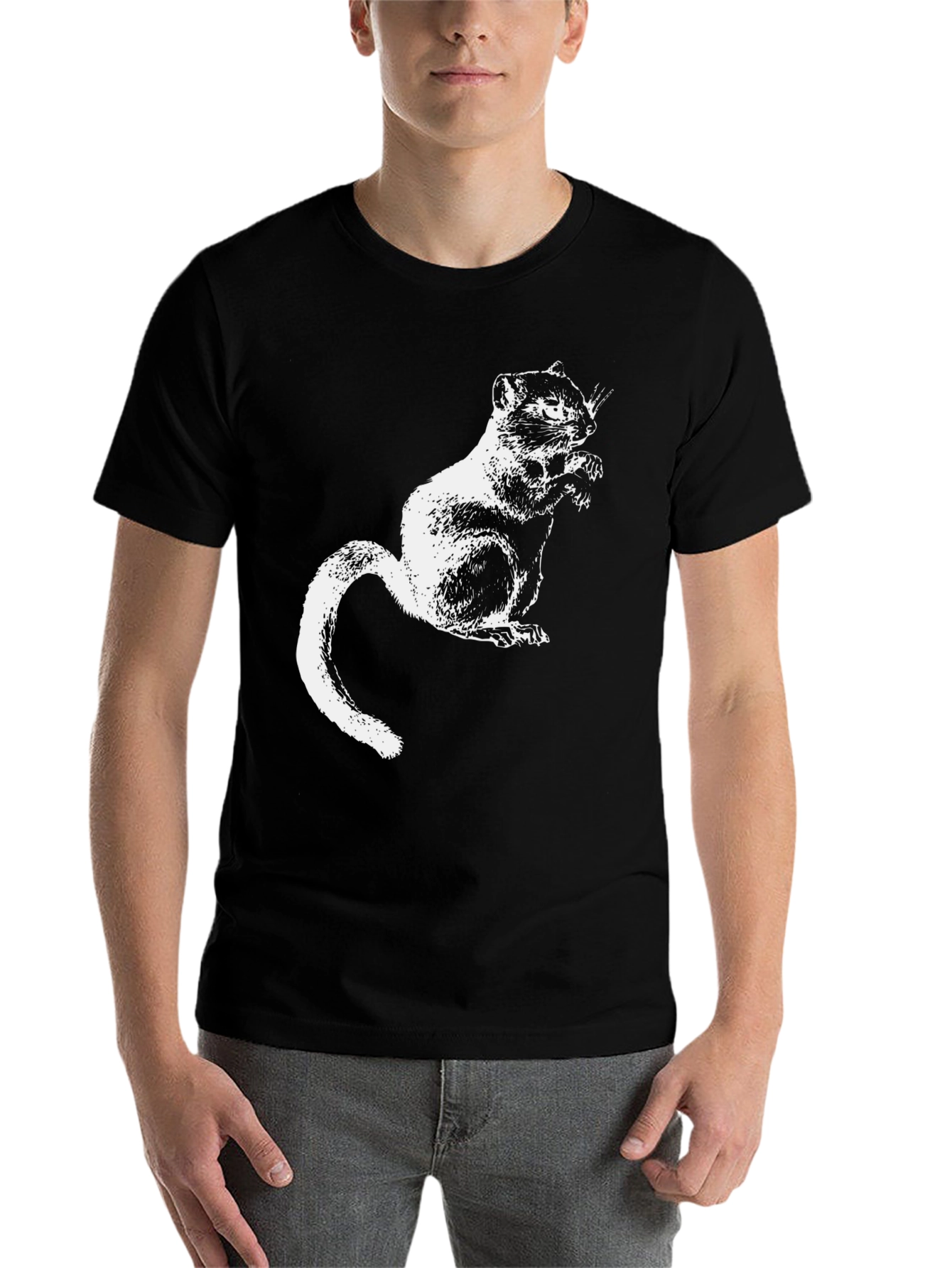 Black Chipmunk Graphic Tee - Unisex Black T-Shirt view 7
