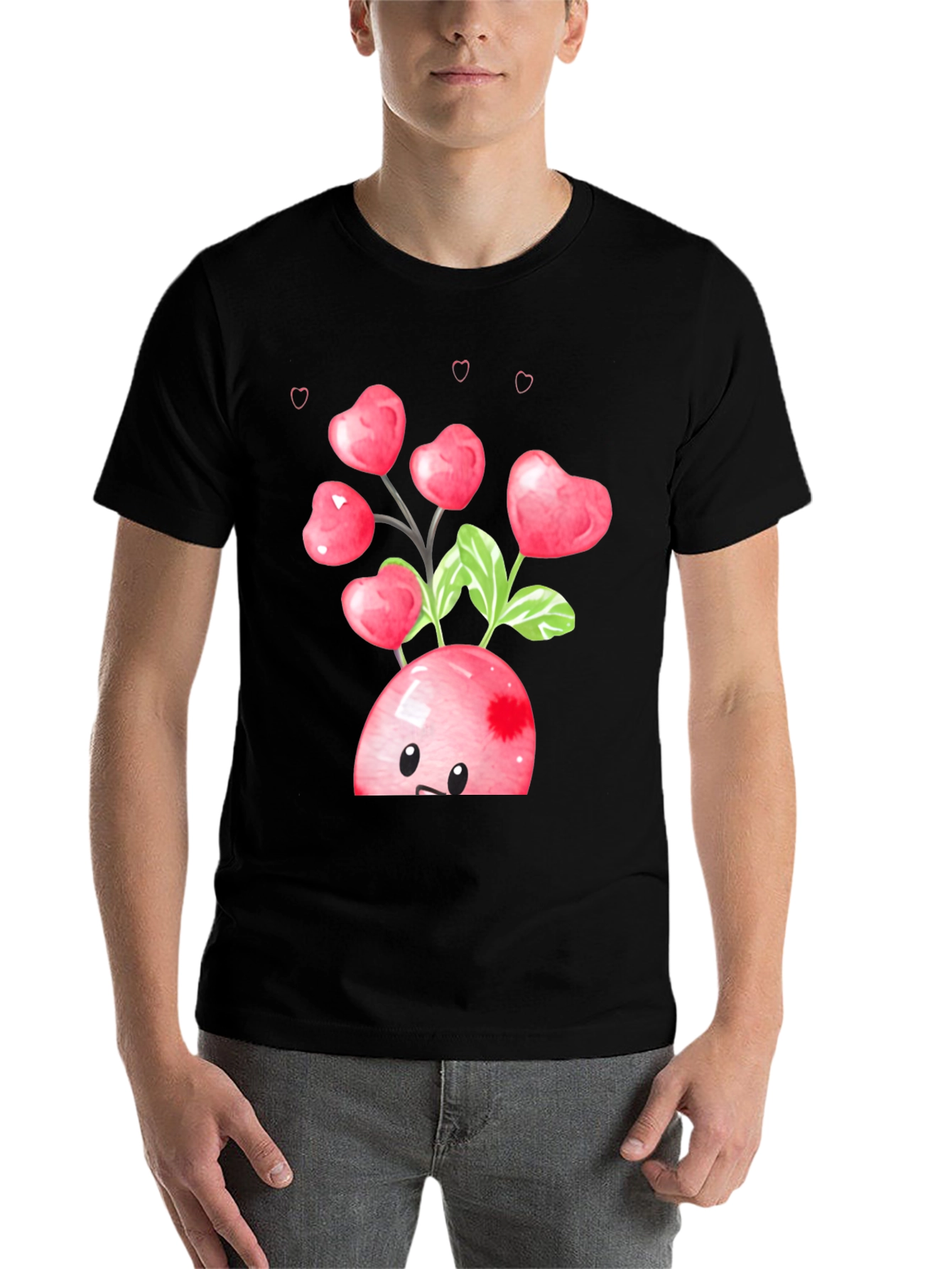 Black Heart Cherry Valentine's Day Graphic Tee view 7