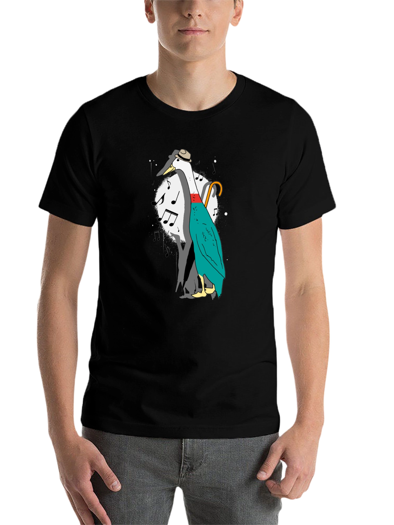 Black Musical Duck Graphic Tee - Quirky Fun Shirt view 7