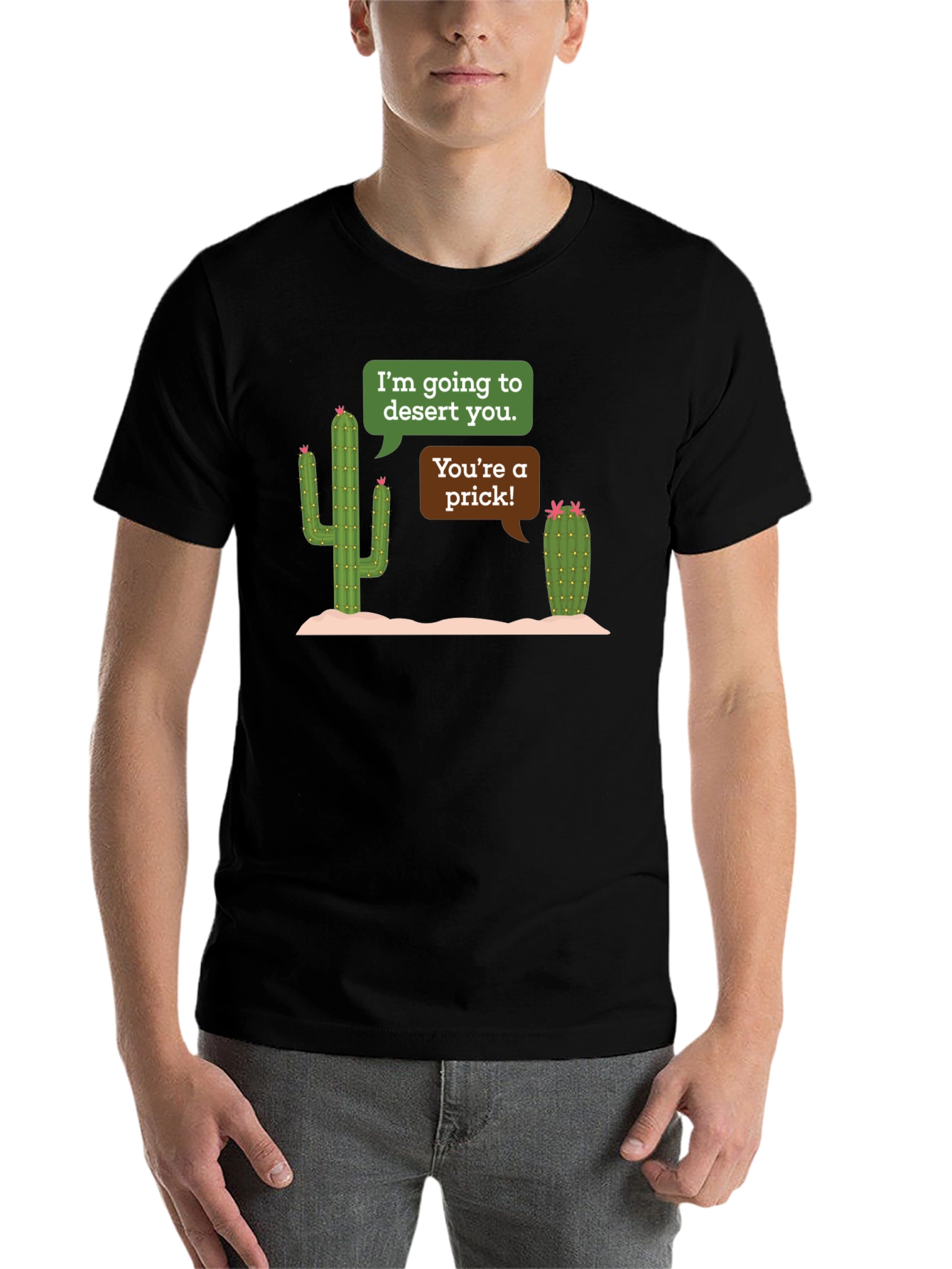 Black Desert You Cactus Humor Black T-Shirt view 7