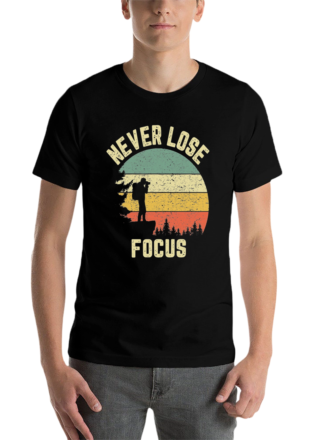 Black Never Lose Focus Graphic Tee view 7