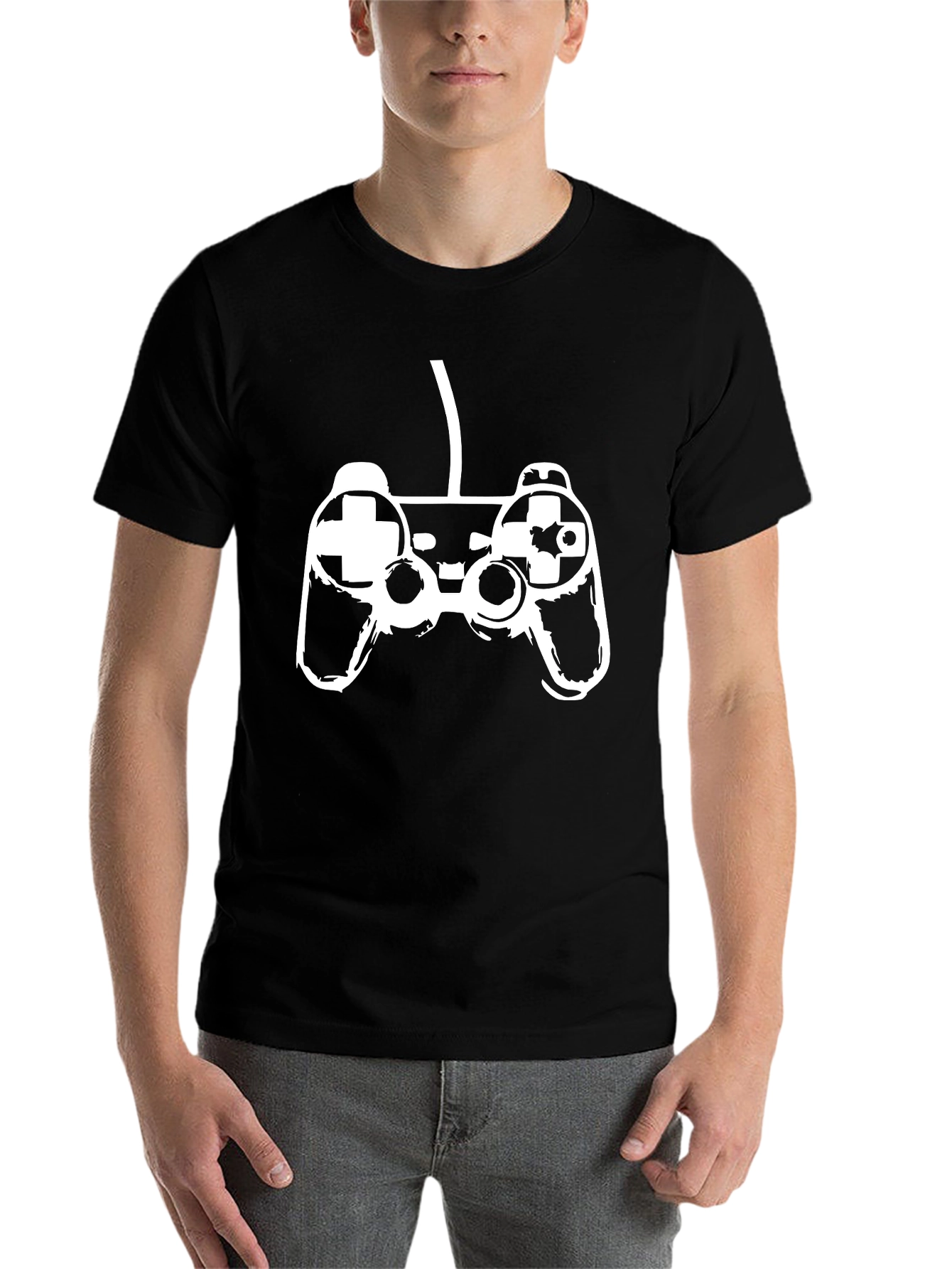 Black Gaming Controller Graphic Tee view 7