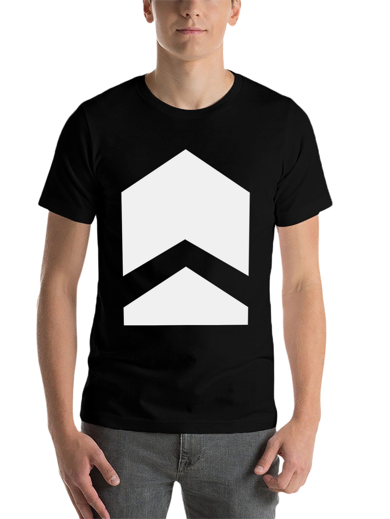Black Chevron Graphic Tee - Stylish Arrow Design view 7