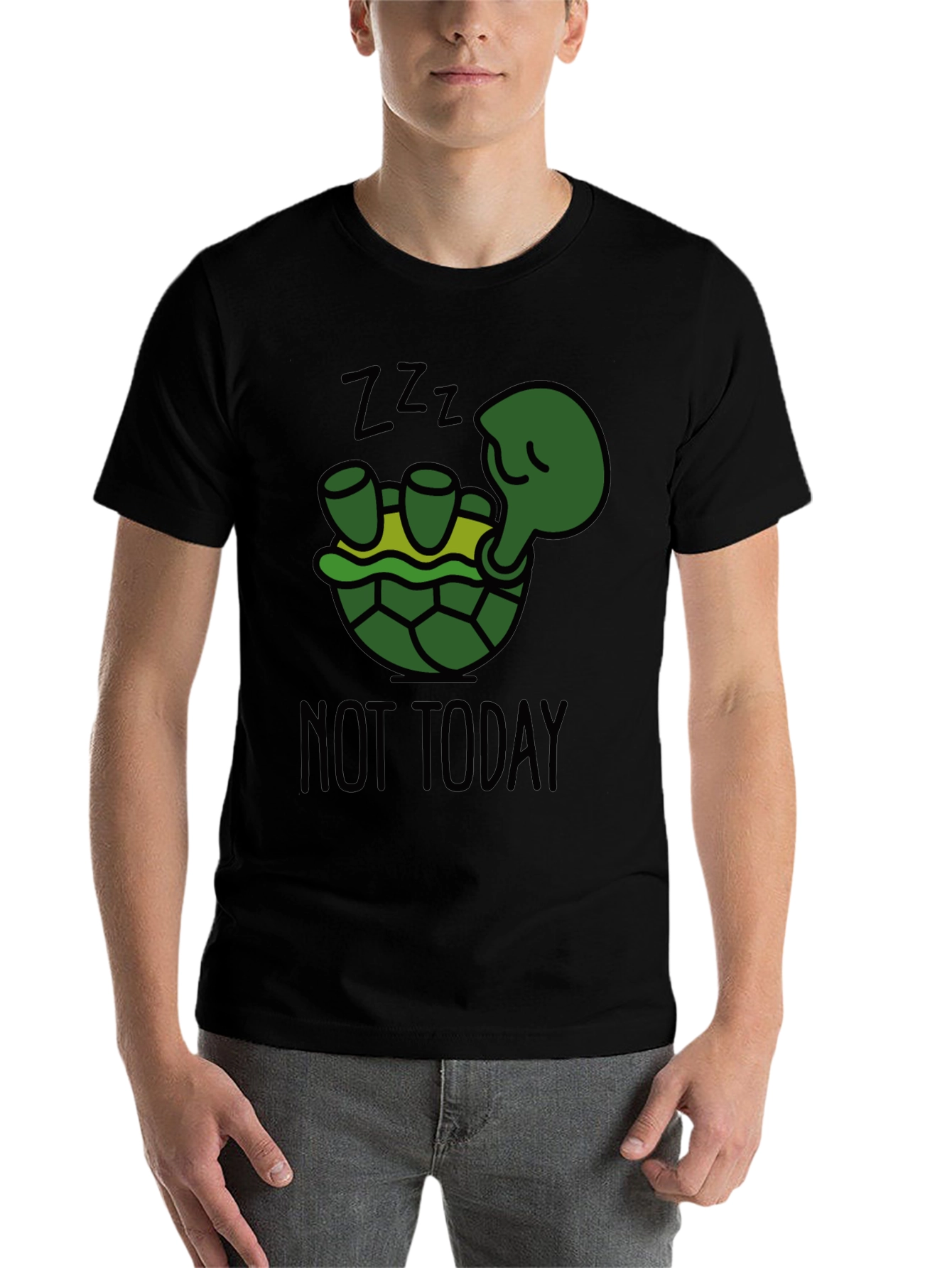Black Lazy Turtle T-Shirt - Not Today view 7