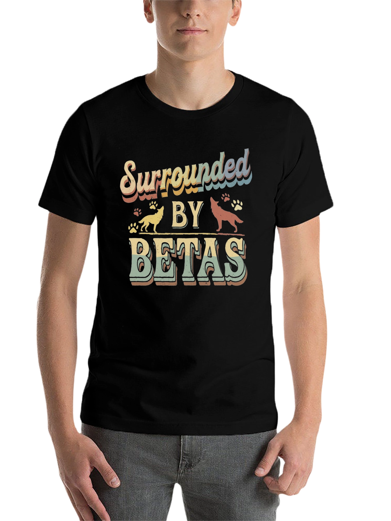 Black Surrounded by Betas T-Shirt - Funny Graphic Tee view 7