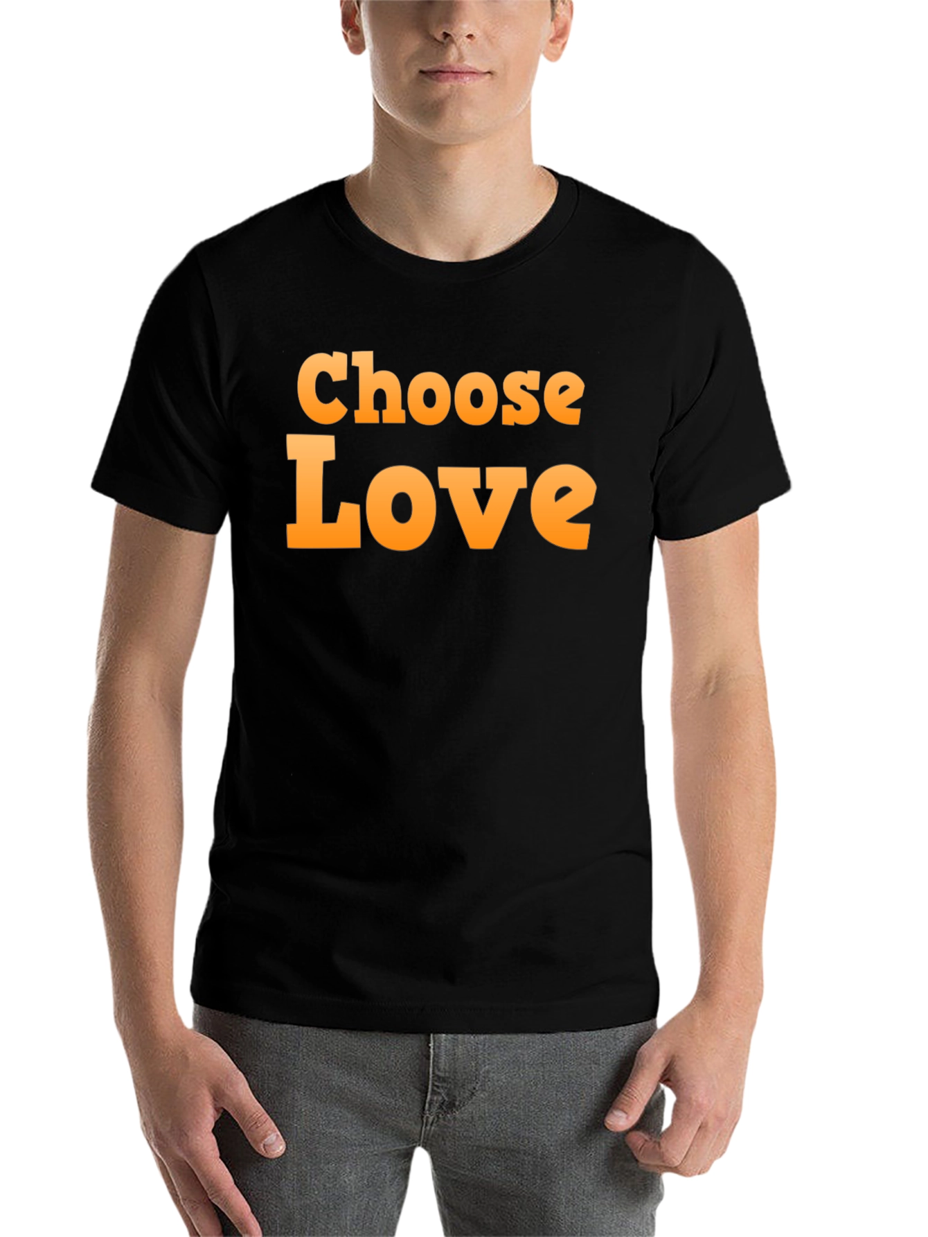Black Choose Love Graphic Black T-Shirt view 7