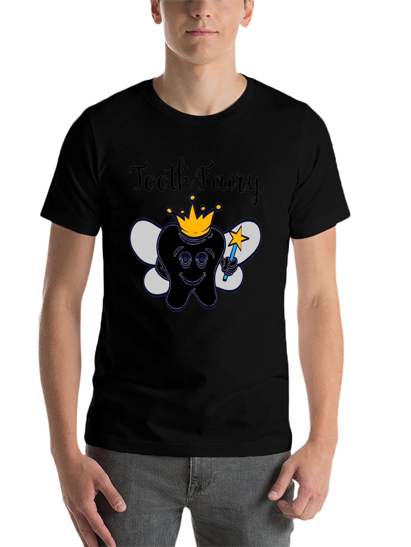 Black Tooth Fairy Graphic Tee - Black Novelty T-Shirt view 7