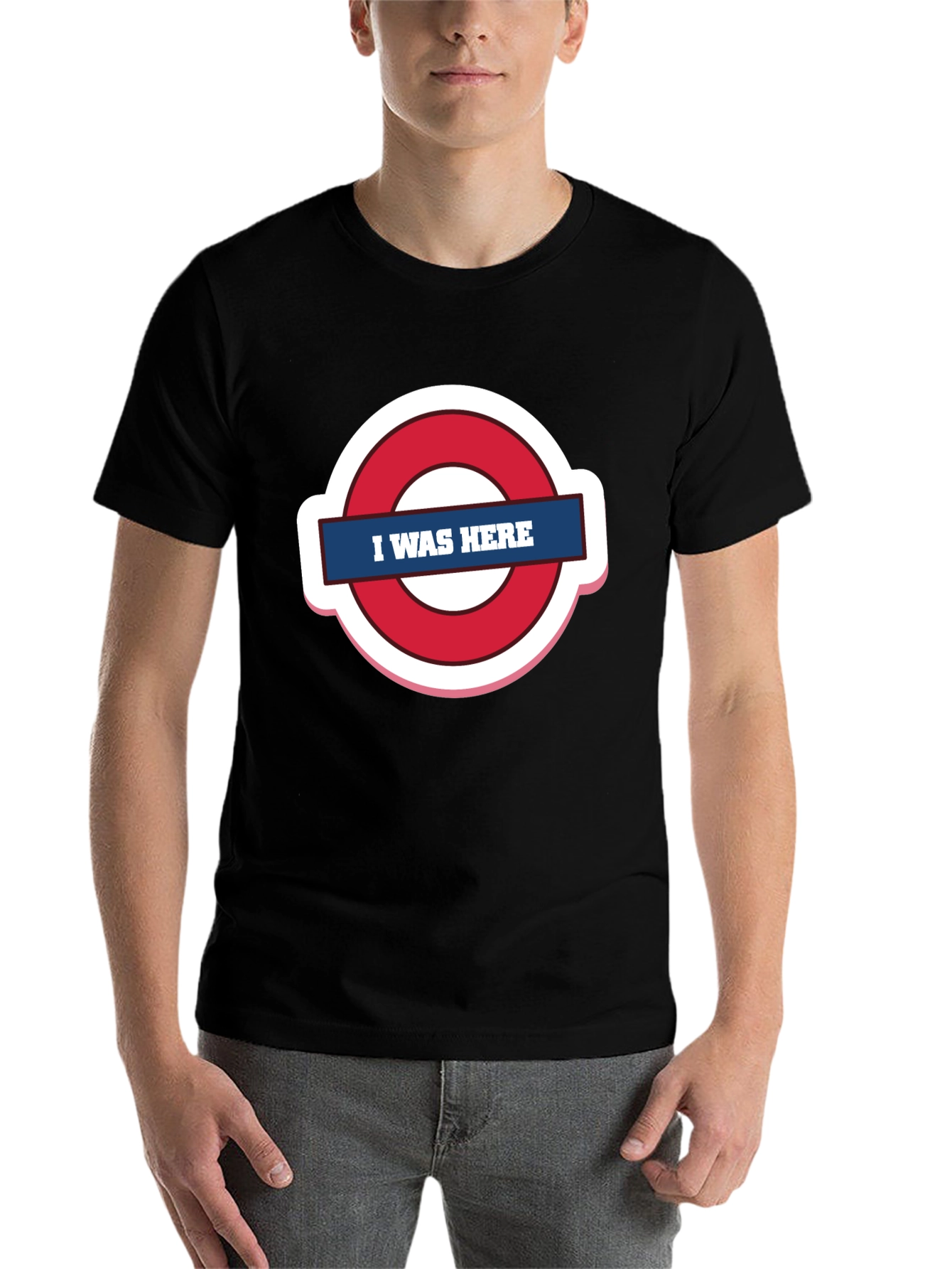 Black I Was Here Graphic Tee - Trendy Design view 7