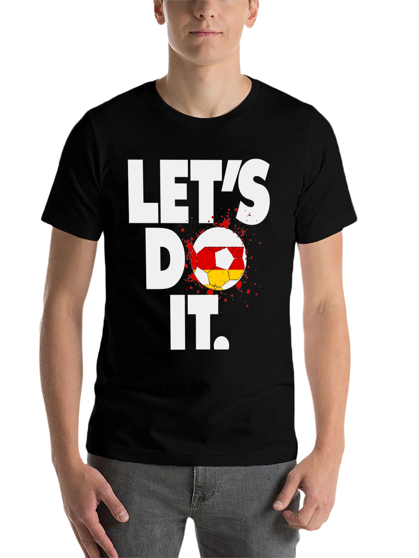 Black Let's Do It Soccer T-Shirt - Black Cotton Tee view 7