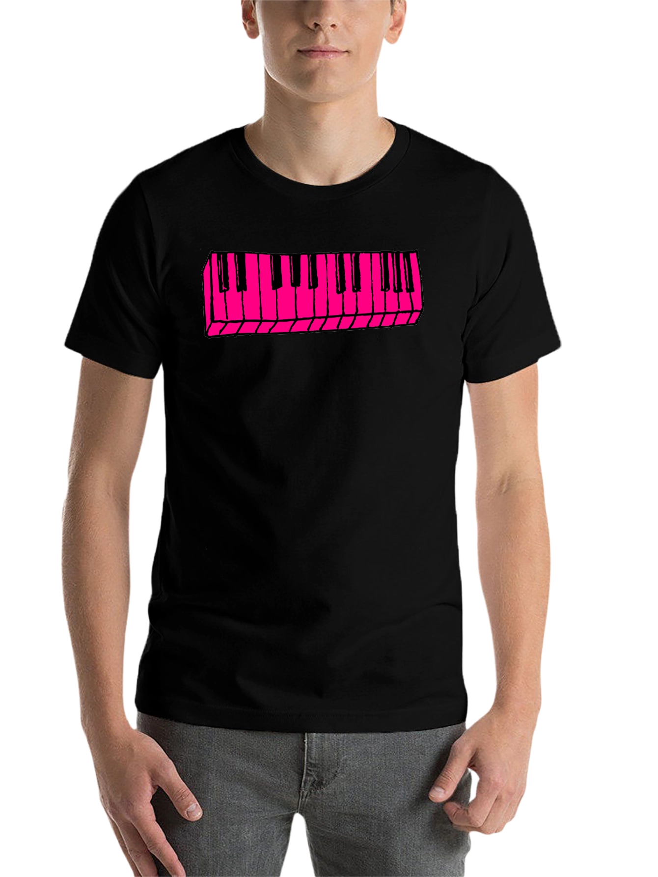 Black Keyboard T-Shirt - Retro Style view 7