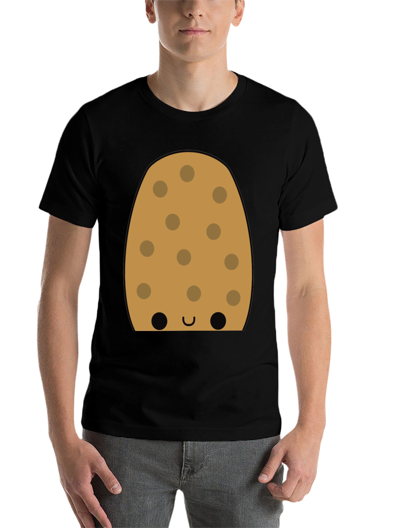 Black Cookie Character Graphic Tee - Fun Black T-Shirt view 7