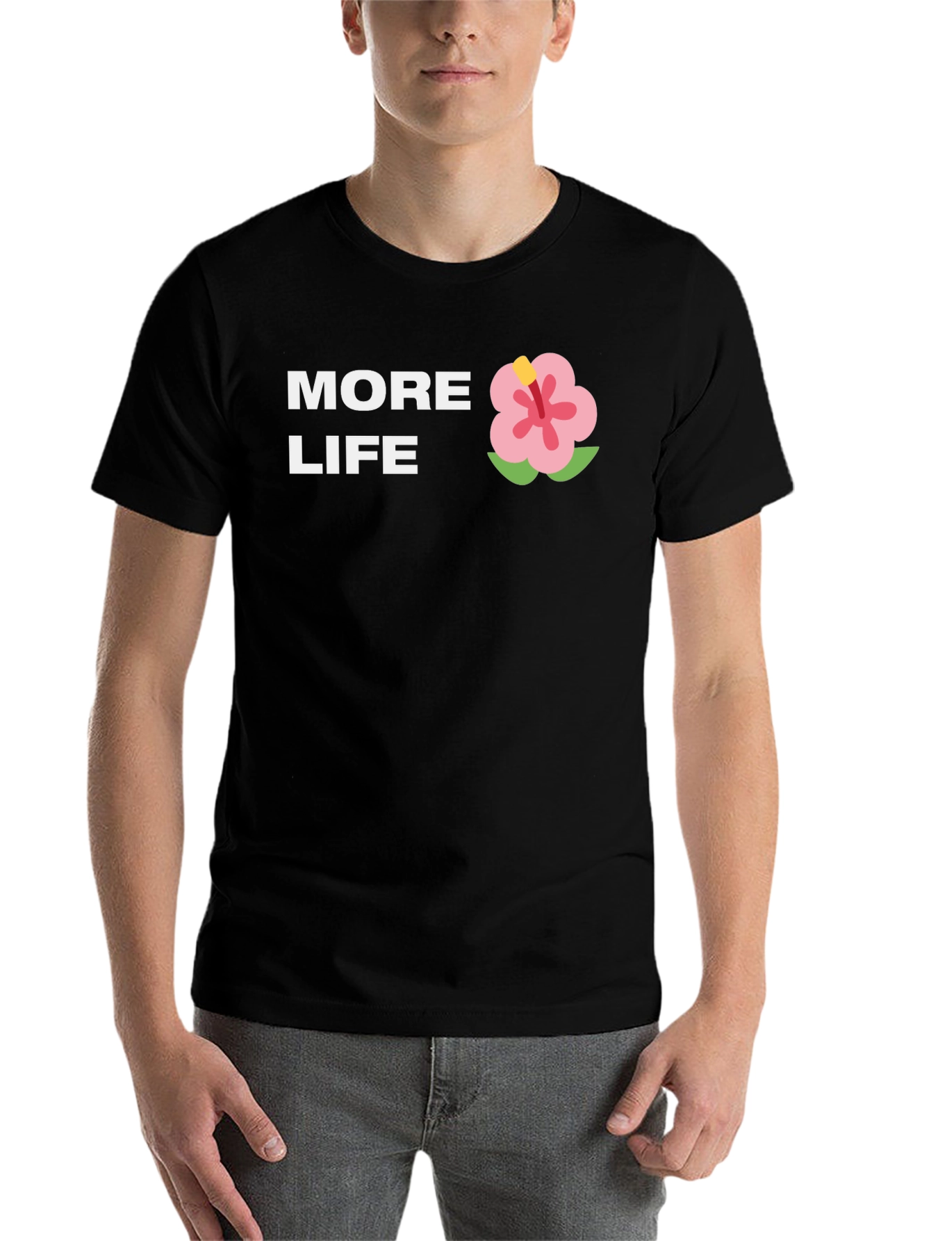 Black More Life Graphic Tee - Casual Black T-Shirt view 7