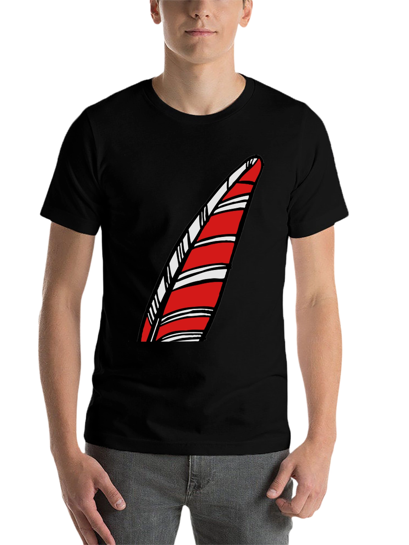 Black Candy Cane Striped T-Shirt - Festive Holiday Style view 7