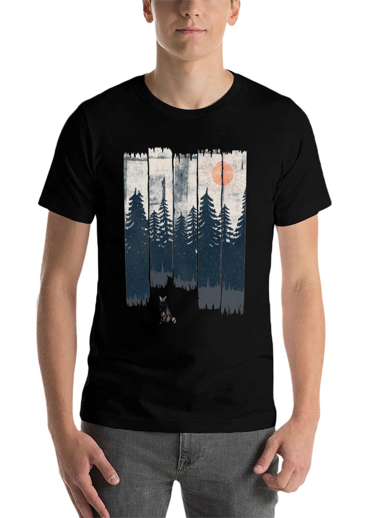 Black Forest Scene T-Shirt - Nature Lover's Tee view 7