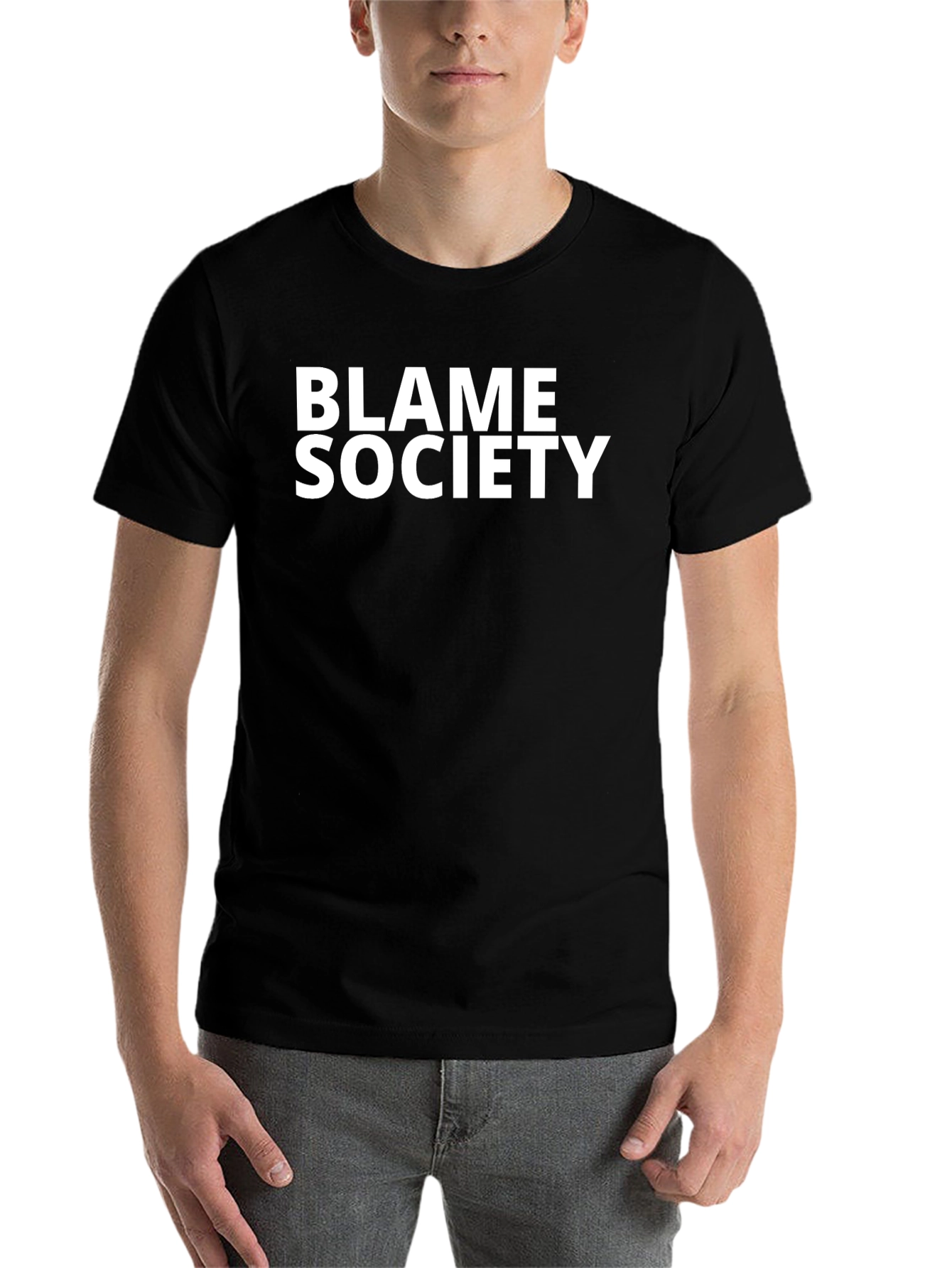 Black Blame Society Black Graphic Tee - Bold Statement Style view 7