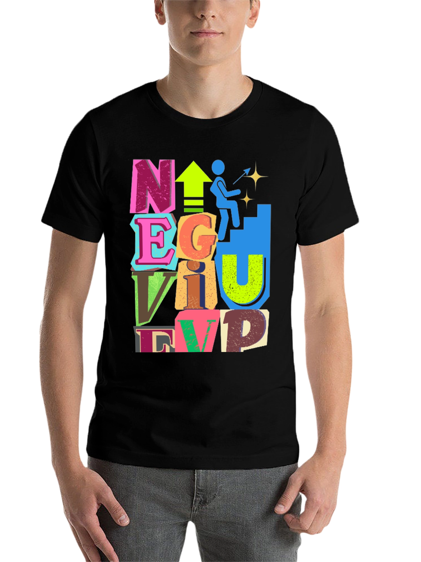 Black Motivational Graphic Tee - Climb to the Top! view 7