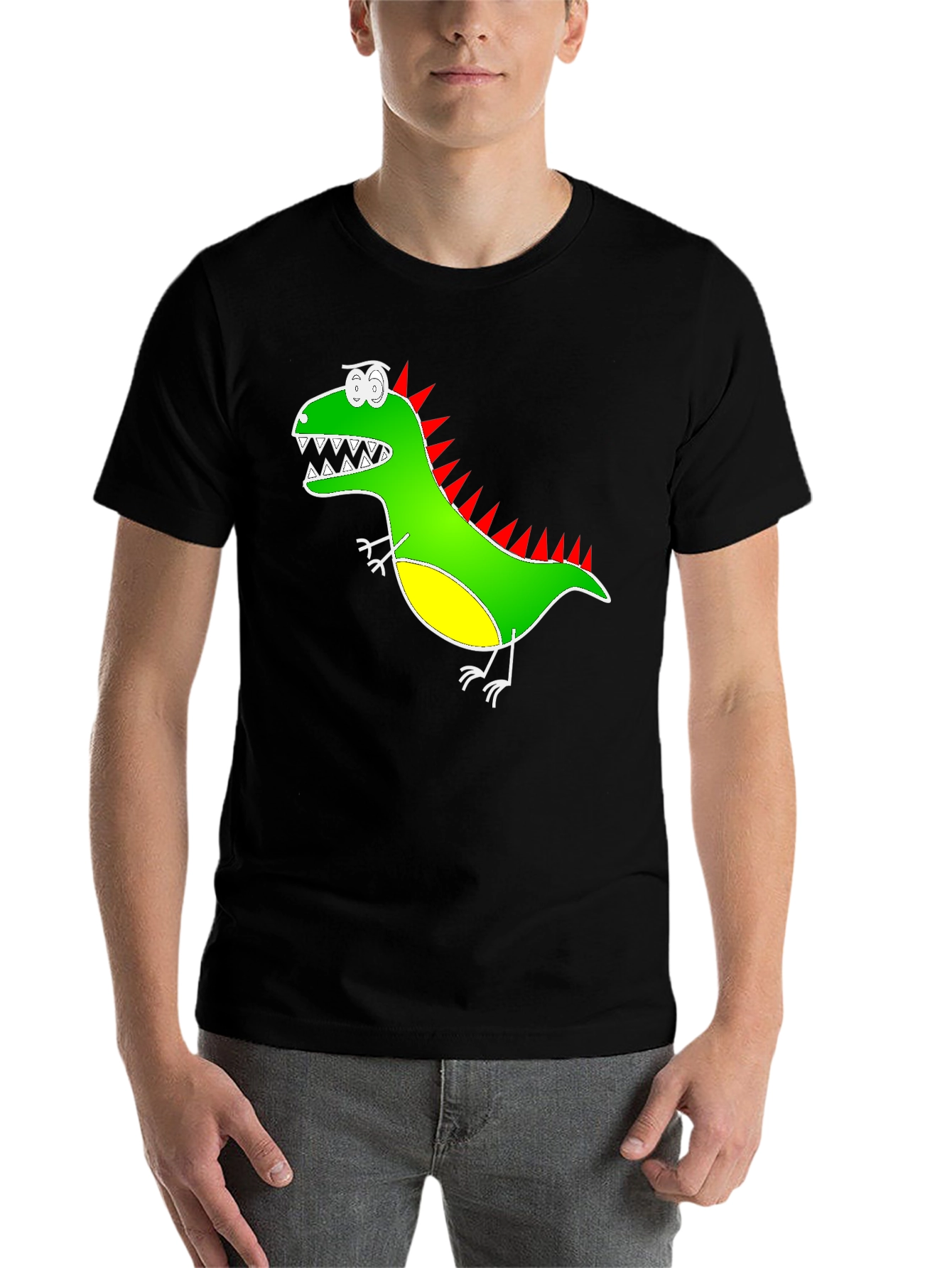 Black Dino Graphic Tee - Quirky & Fun Design view 7