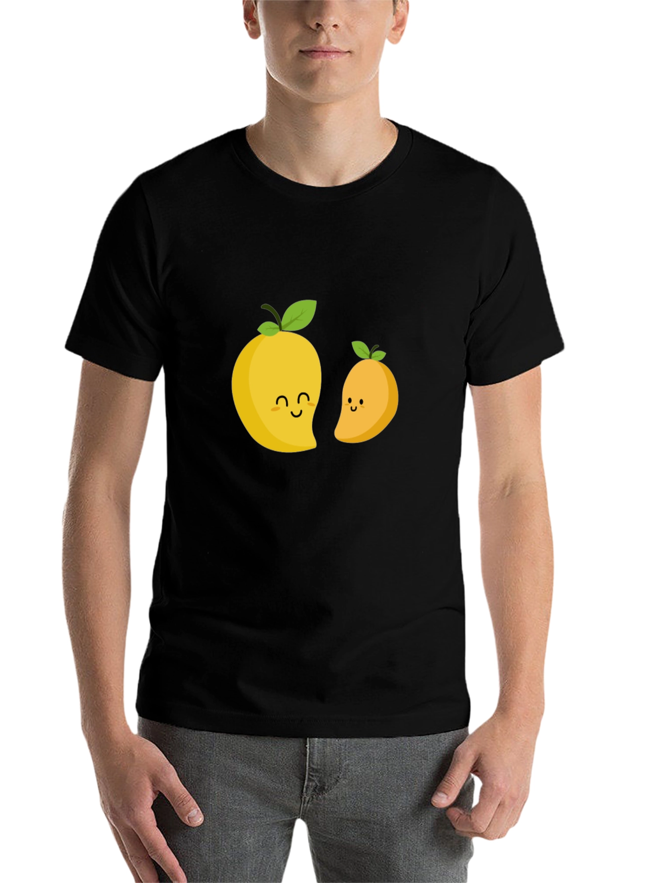 Black Cute Mango Graphic T-Shirt - Black view 7