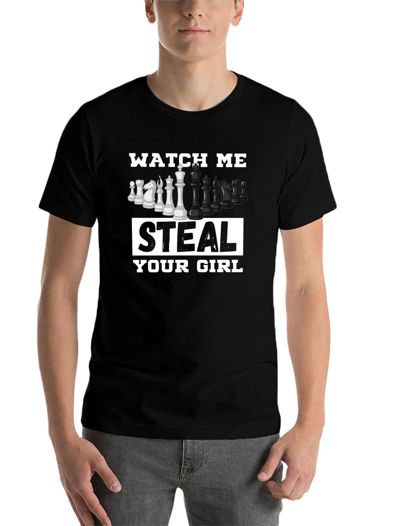 Black Chess Steal Your Girl Black T-Shirt view 7
