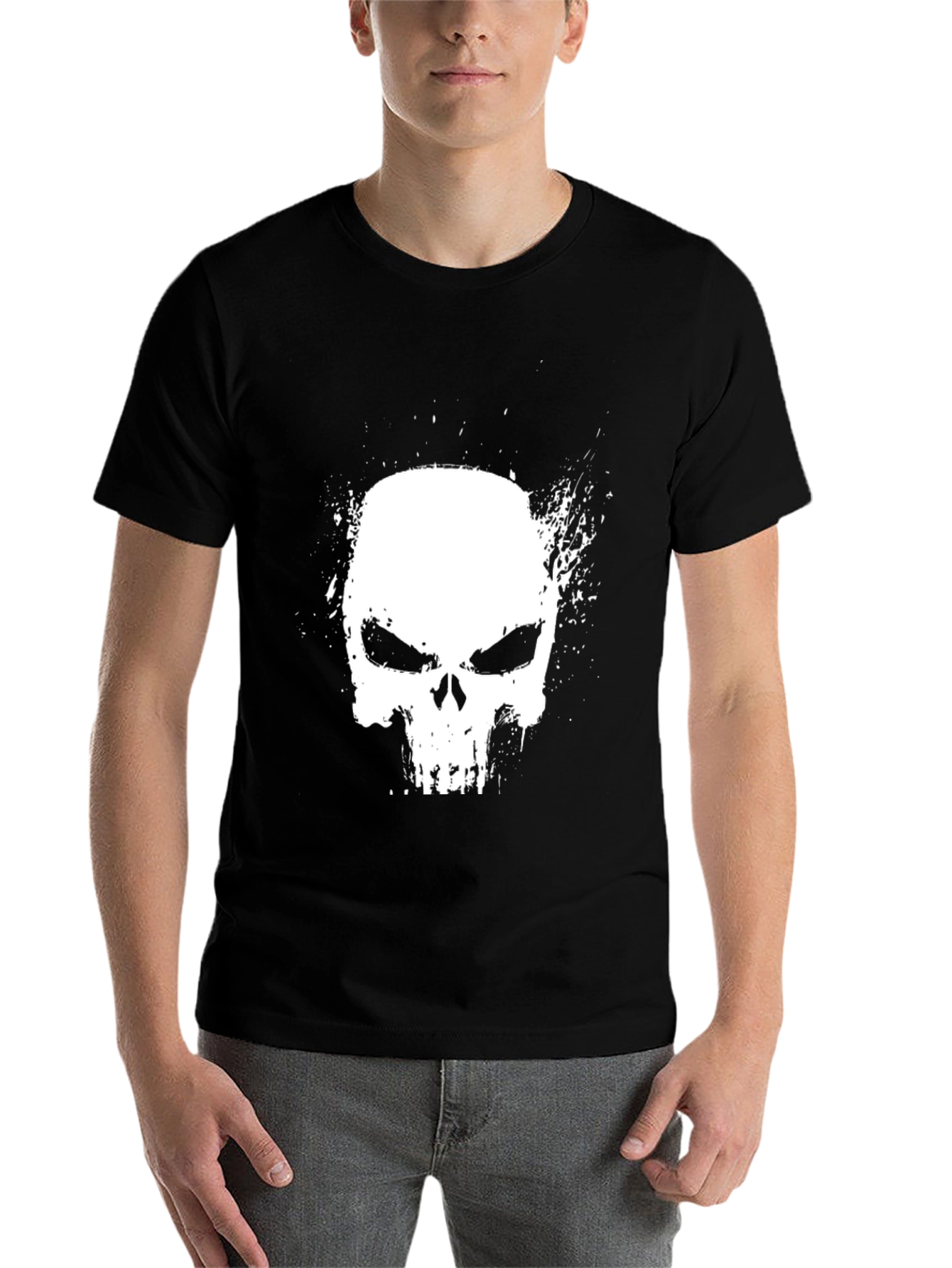 Black Skull Graphic Black T-Shirt view 7