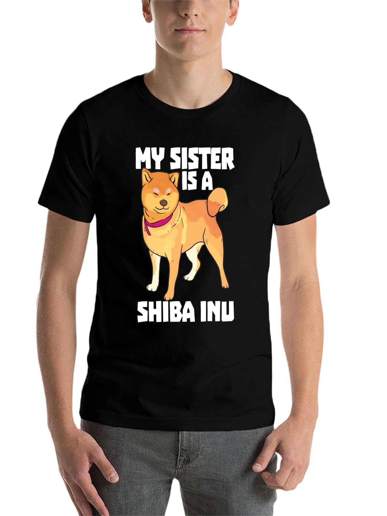 Black My Sister is a Shiba Inu T-Shirt view 7