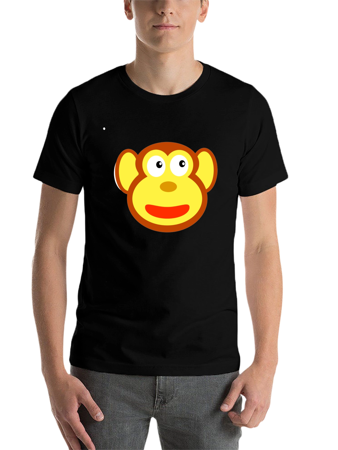 Black Monkey Face Graphic Tee - Fun & Playful Design view 7