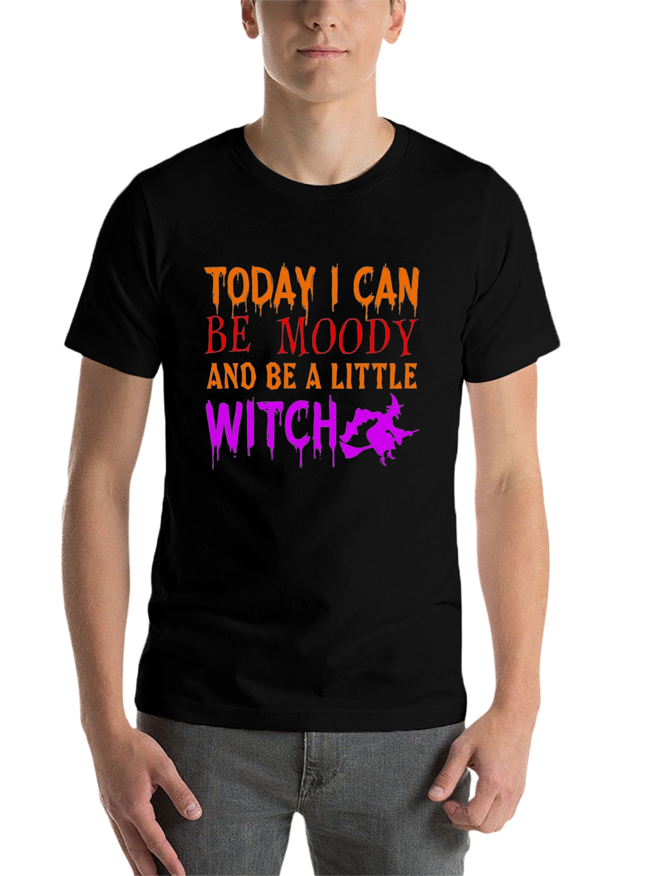 Black Moody Witch Halloween T-Shirt view 7