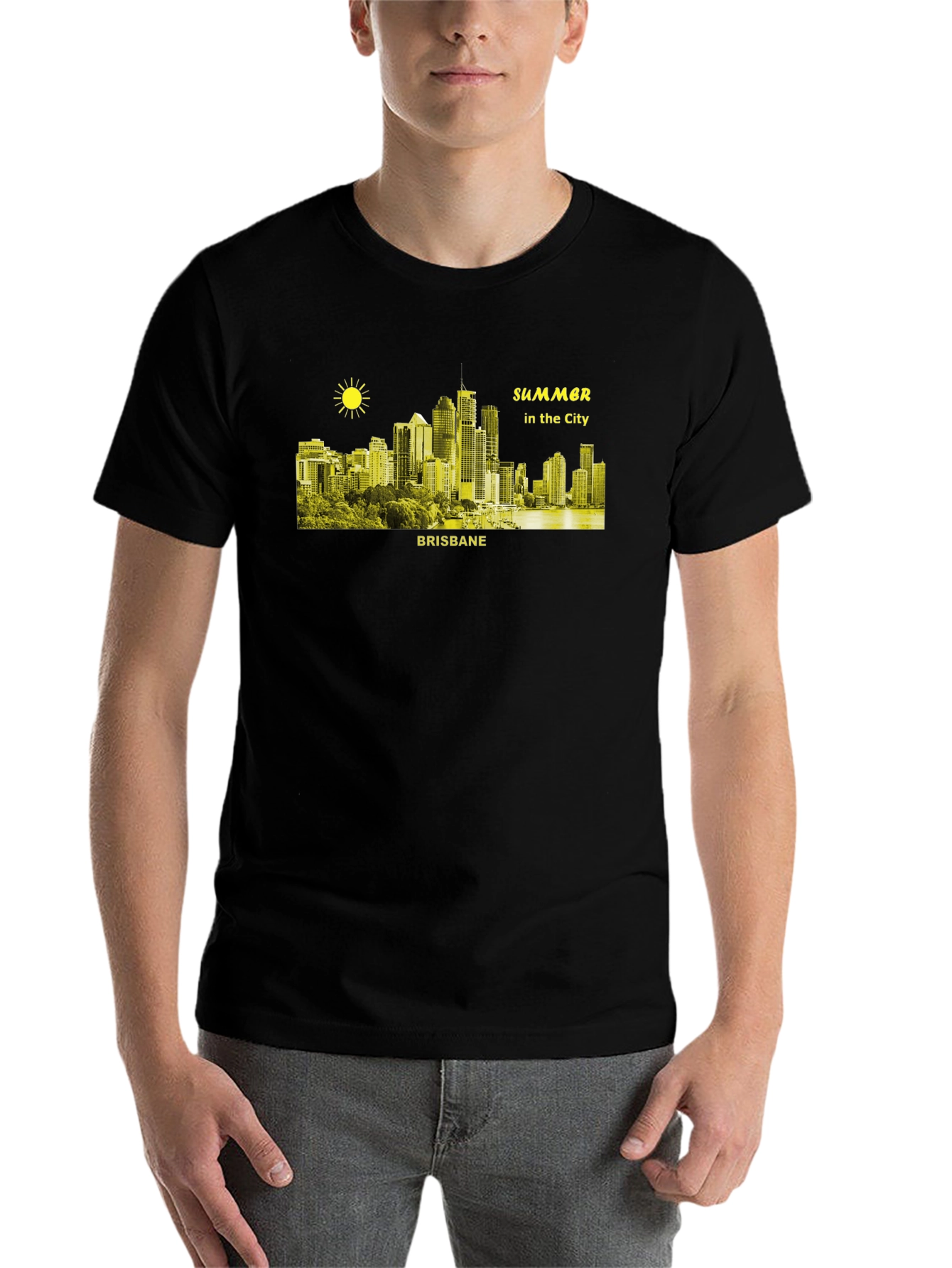Black Brisbane Summer City T-Shirt view 7