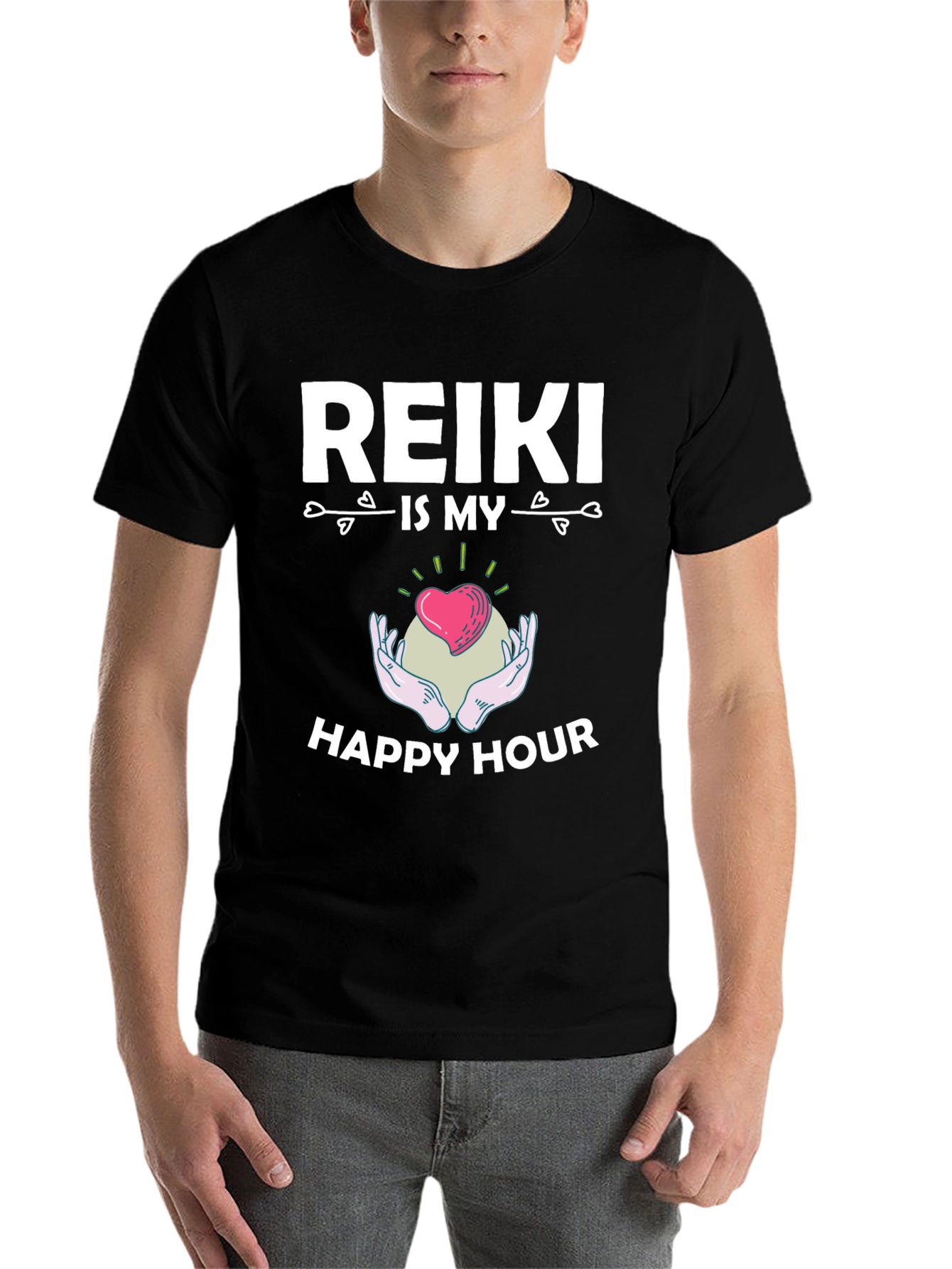 Black Reiki Is My Happy Hour T-Shirt view 7