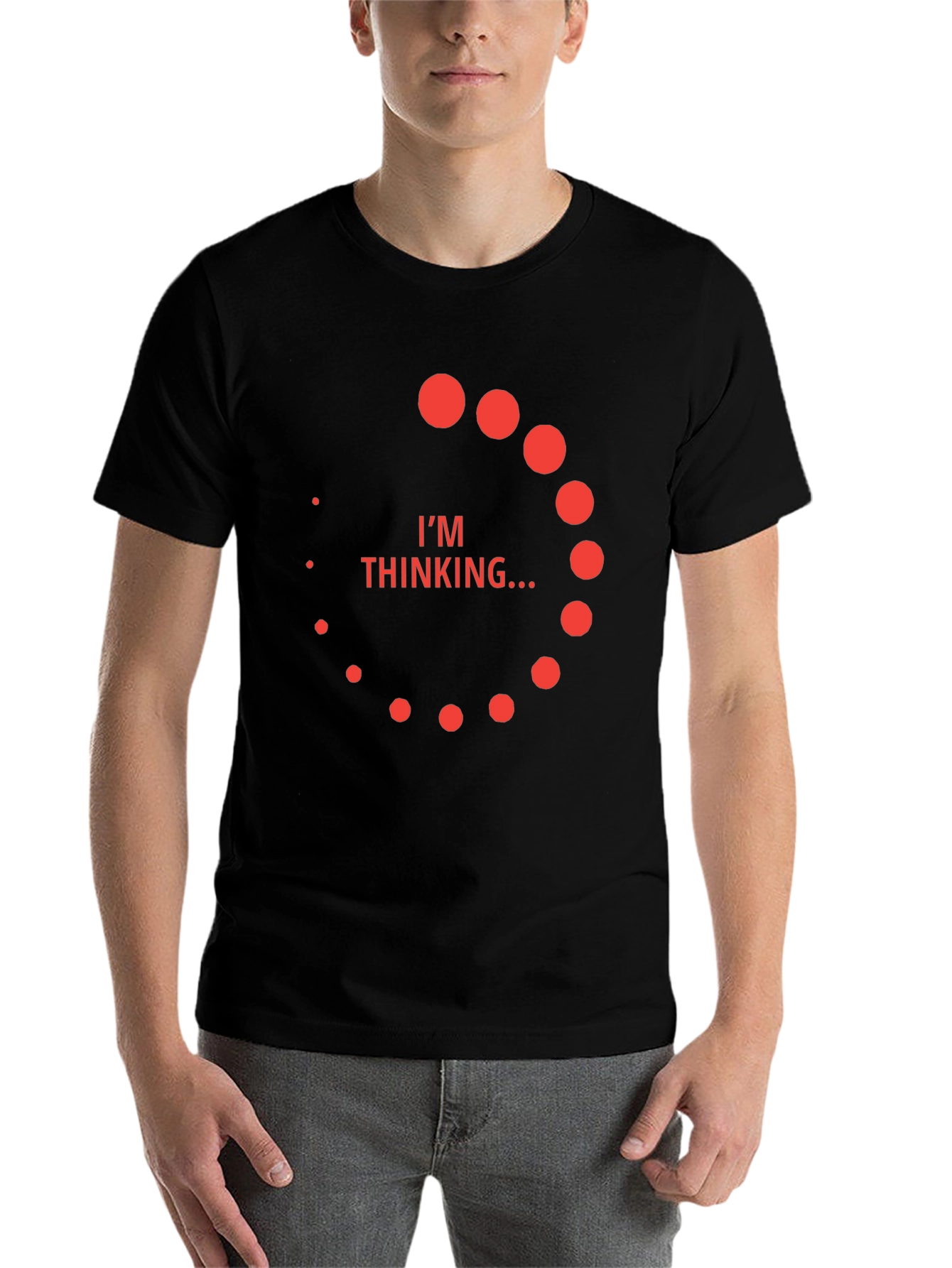 Black I'm Thinking T-Shirt - Funny Men's Tee view 7