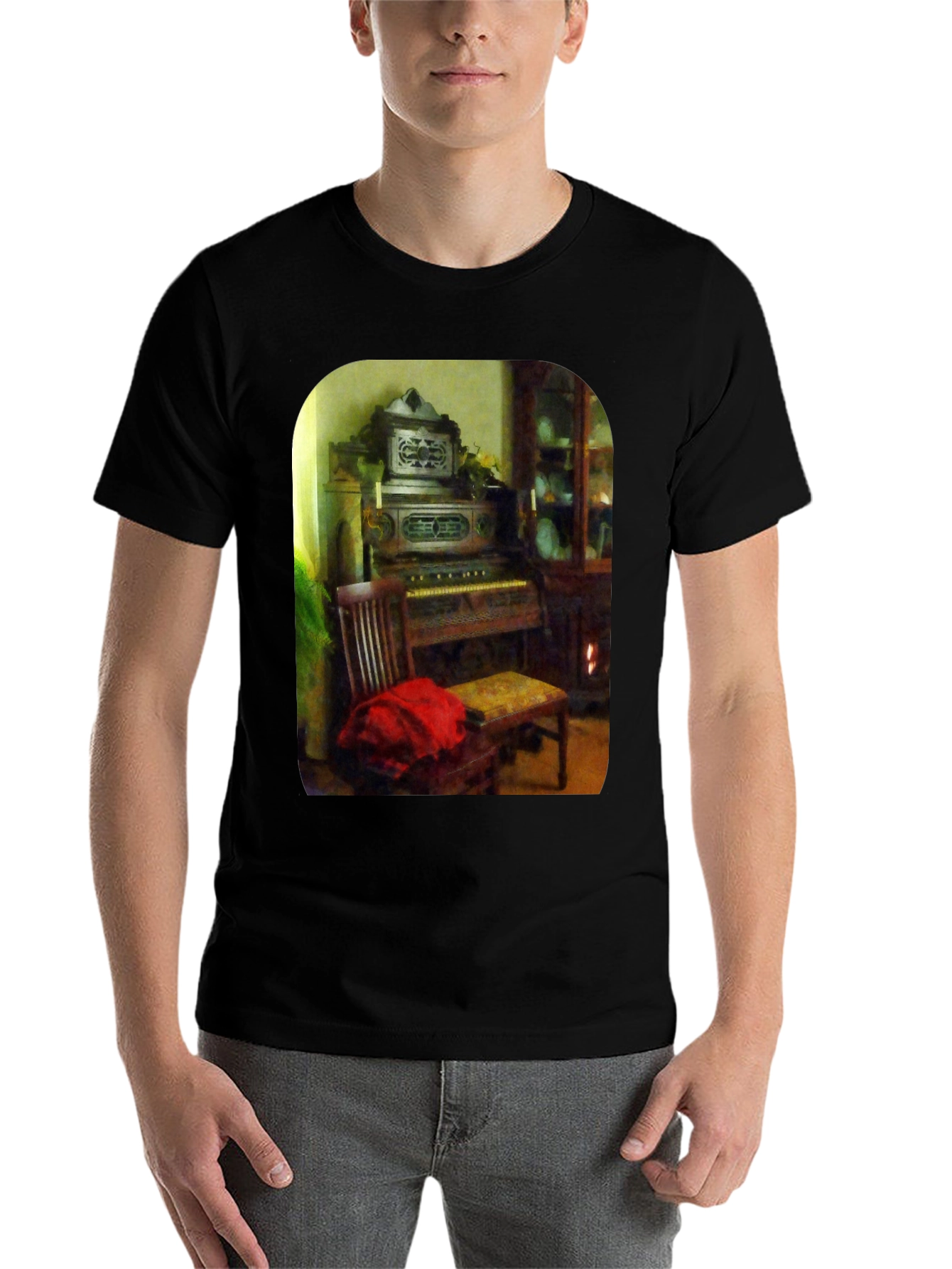 Black Vintage Organ T-Shirt view 7