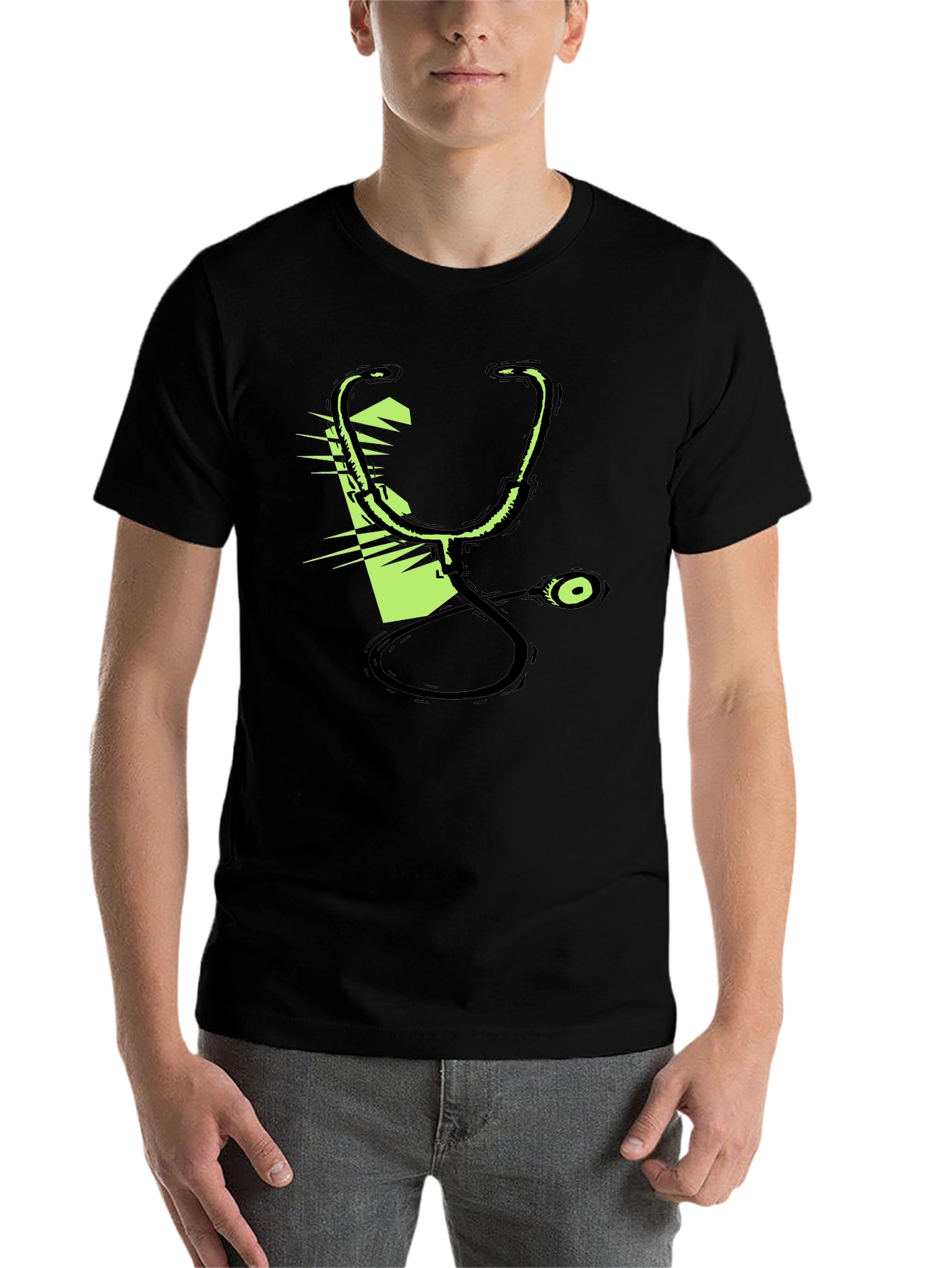 Black Stethoscope Graphic Black T-Shirt view 7