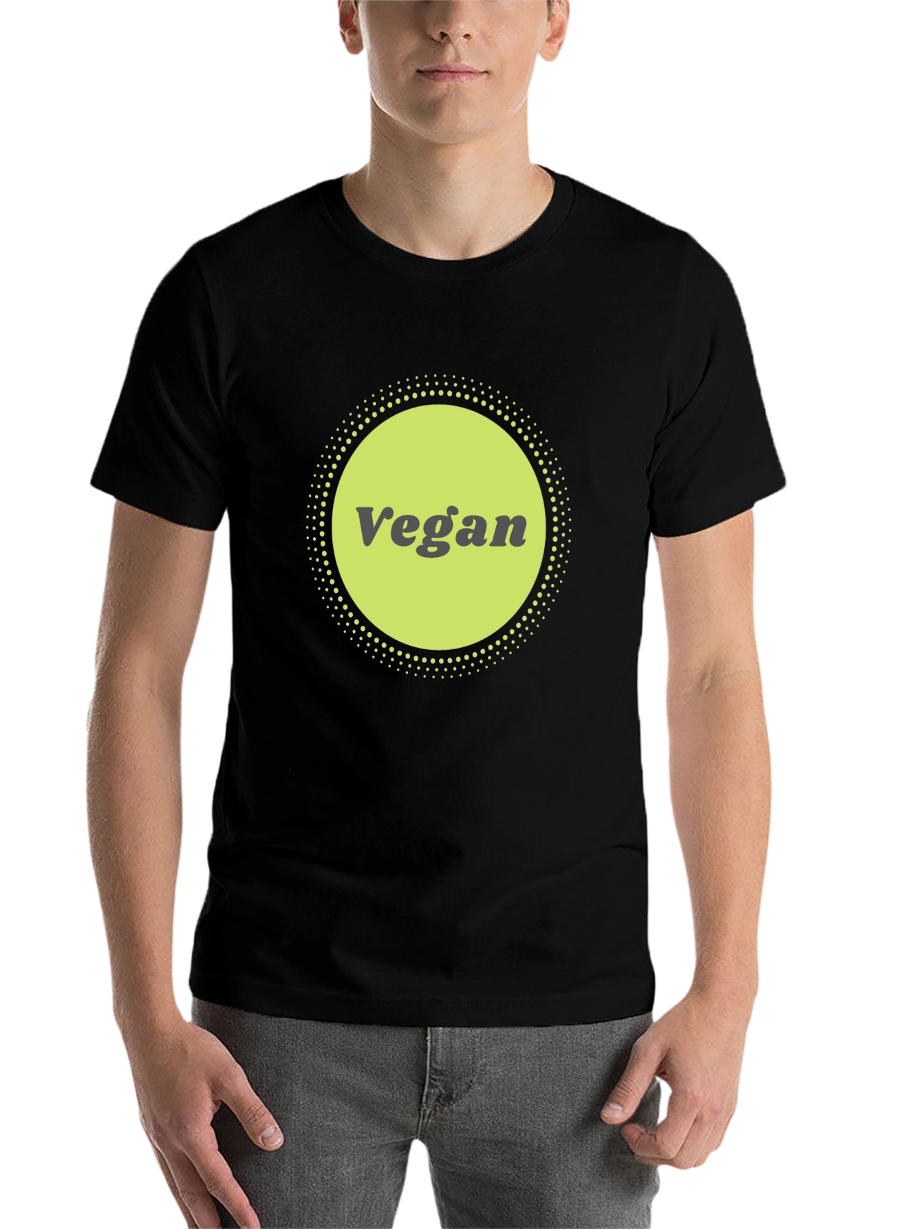 Black Vegan Graphic Tee - Black Cotton Blend view 7