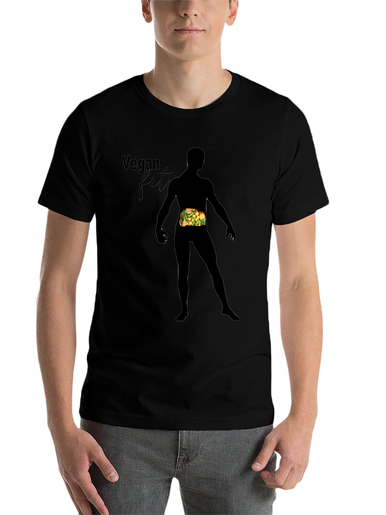 Black Vegan Fit Black T-Shirt view 7