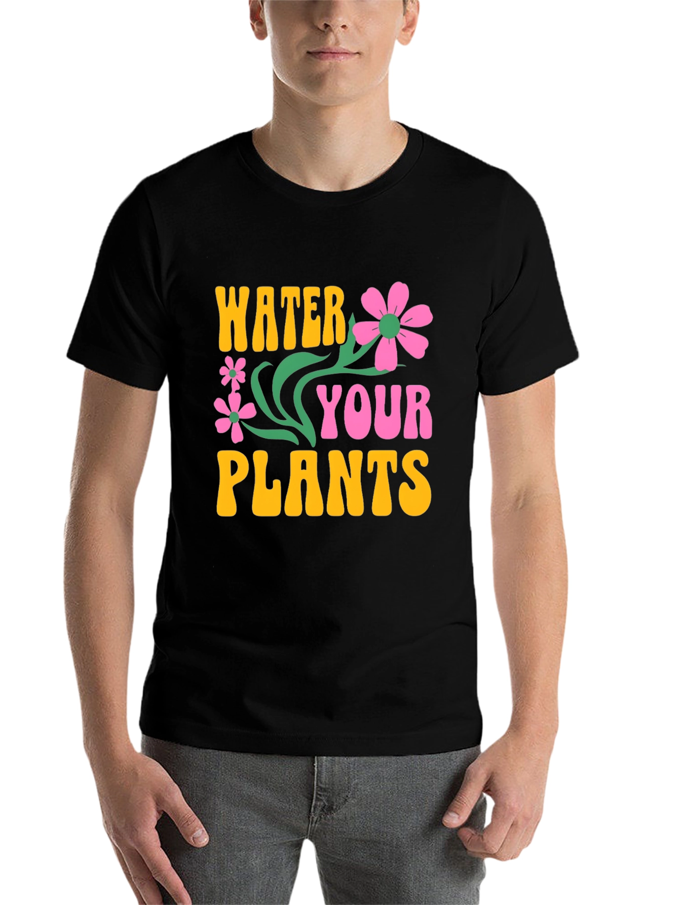 Black Water Your Plants Graphic T-Shirt view 7